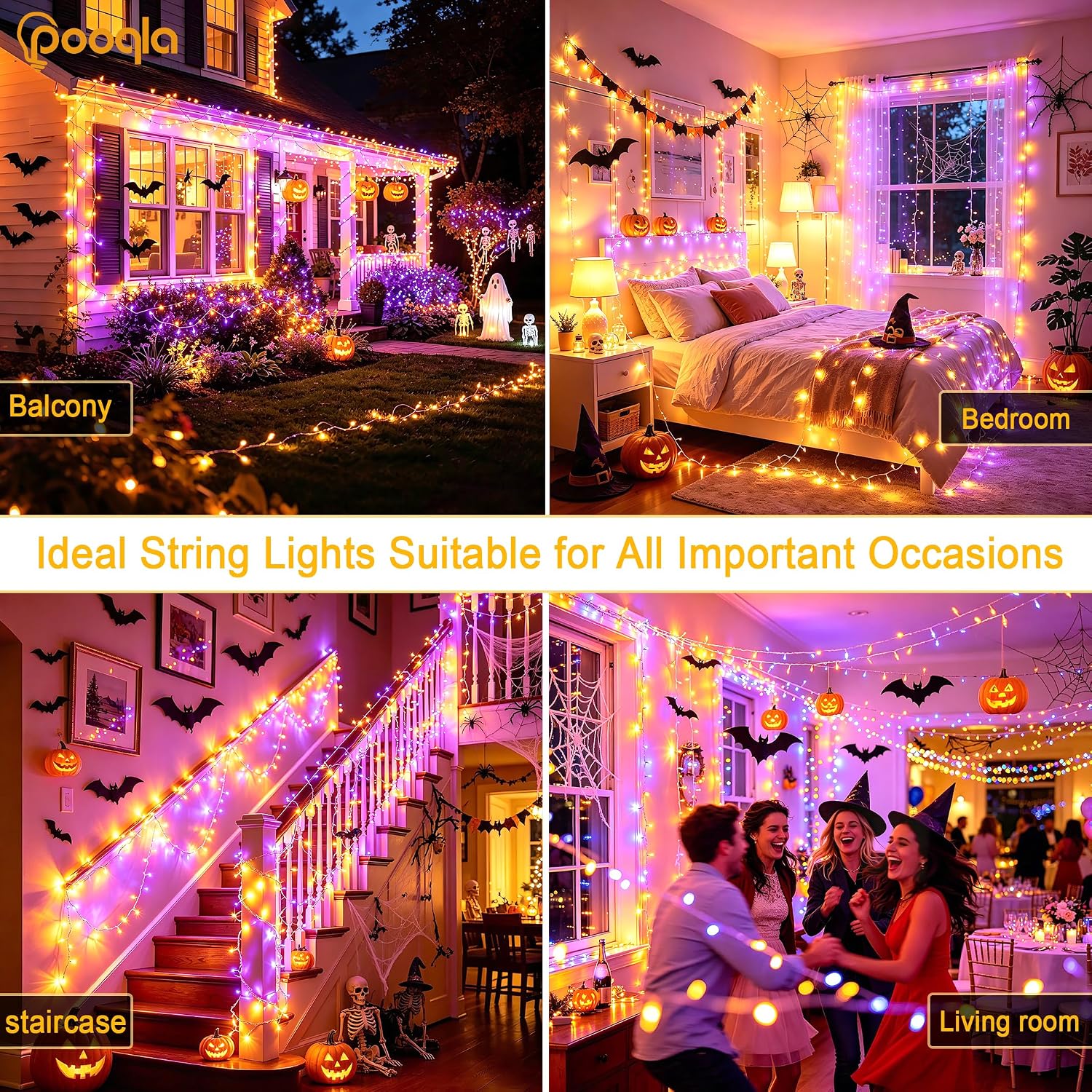 Thumbnail 5 de Pooqla Halloween string lights 66 ft