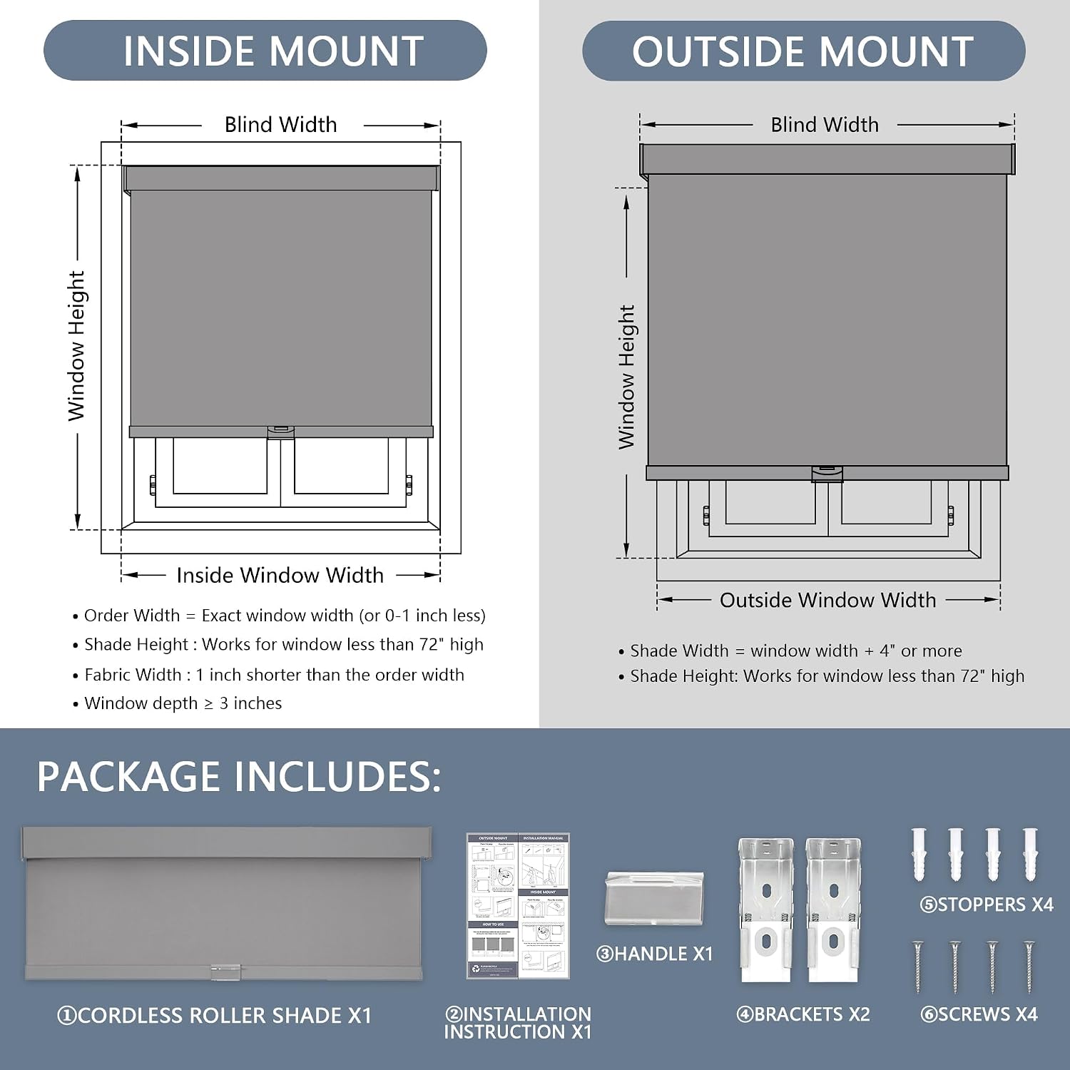 Thumbnail 4 de AOSKY Blackout Roller Shade, 15-inch