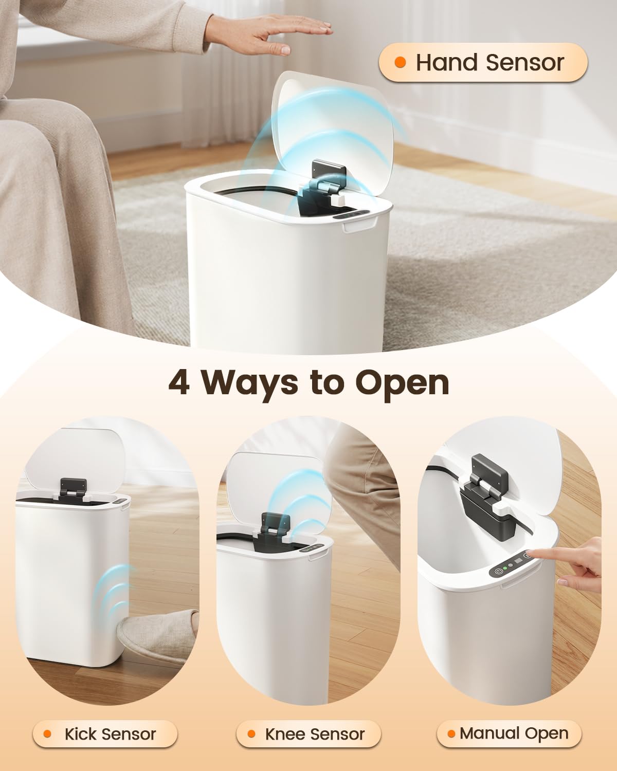 Detalle de TIPGO 5 Gallon Motion Sensor Trash Can ๐