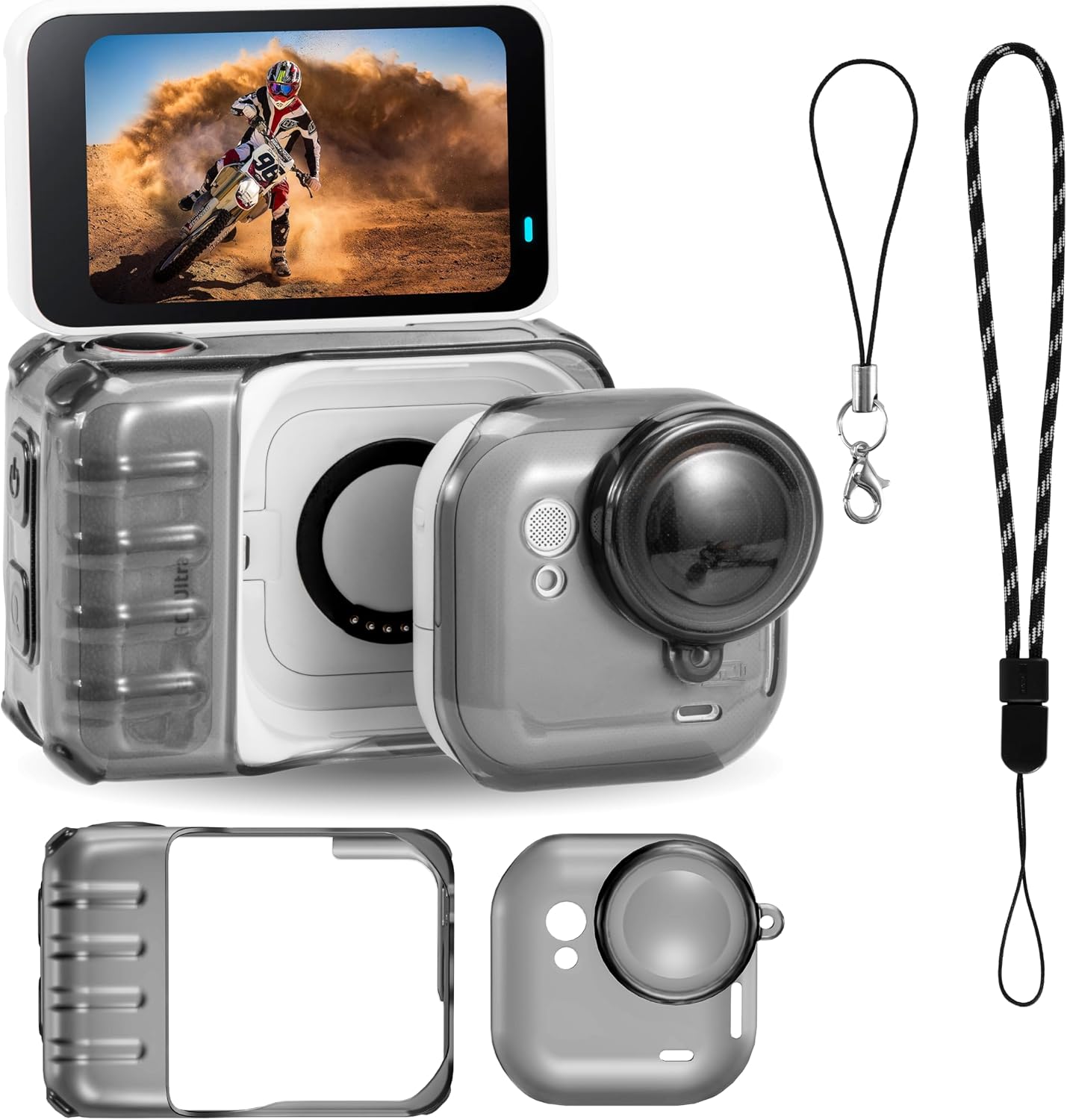 Detalle de Schutzhülle aus TPU 1:1-Replik für Insta360 Go Ultra – stoßfest, kratzfest & rutschfester Schutz