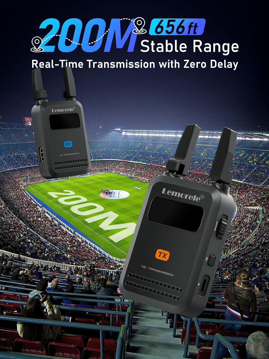 Detalle 2 de Lemorele Wireless HDMI Transmitter and Receiver (R5000) – 200m range, 1080p@60Hz, up to 4 receivers