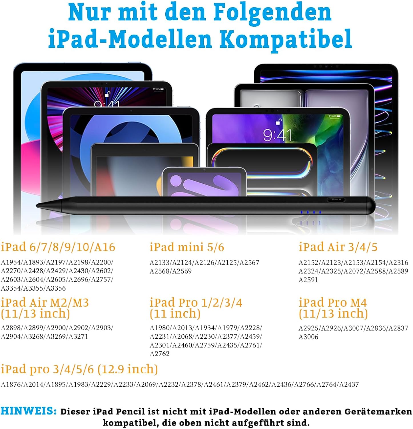 Thumbnail 1 de iPad Stift Pencil für iPad (2018–2026): Präzise Eingaben, magnetische Aufladung und Palm Rejection