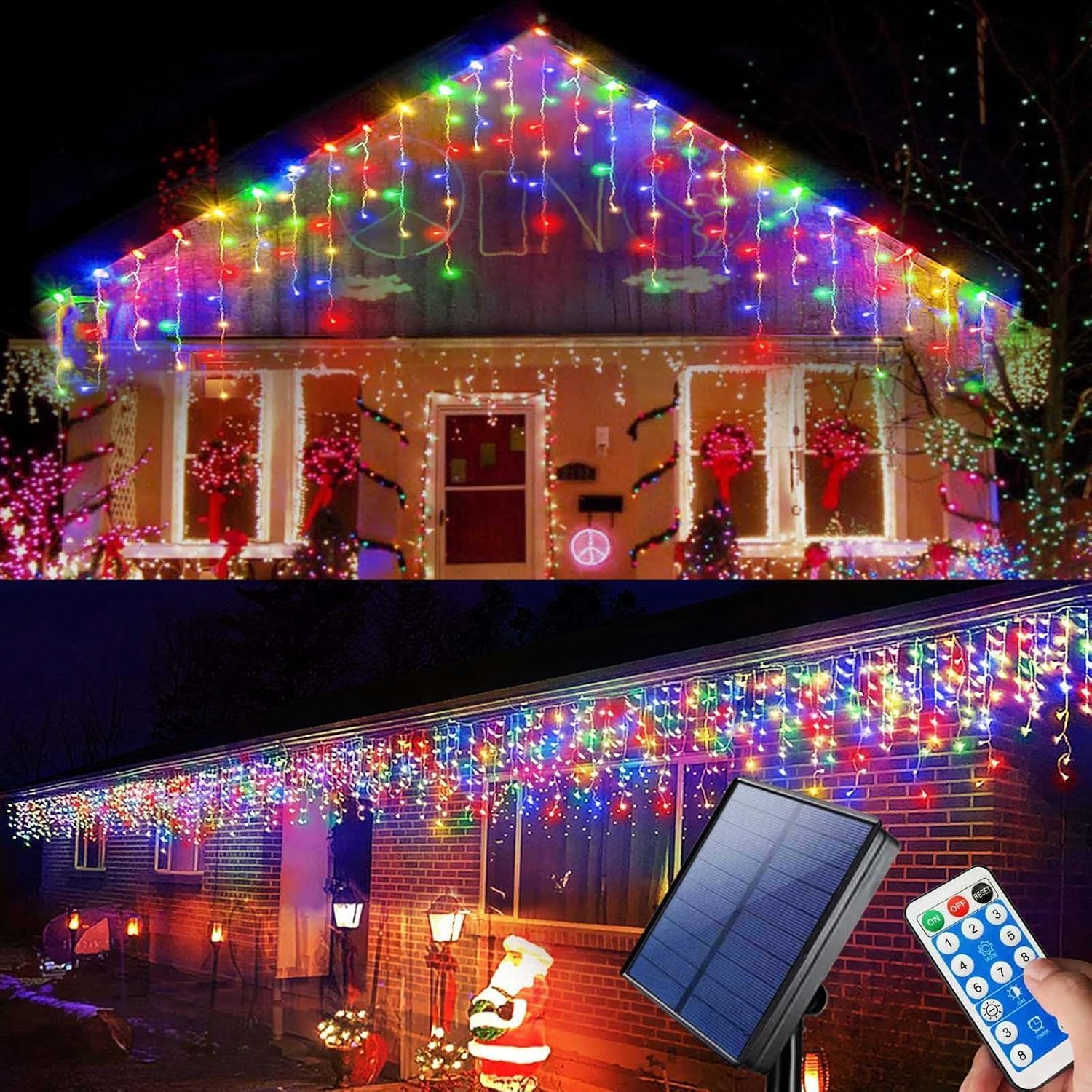 Detalle 2 de Homeleo Solar Icicle 4M 160 LED string lights