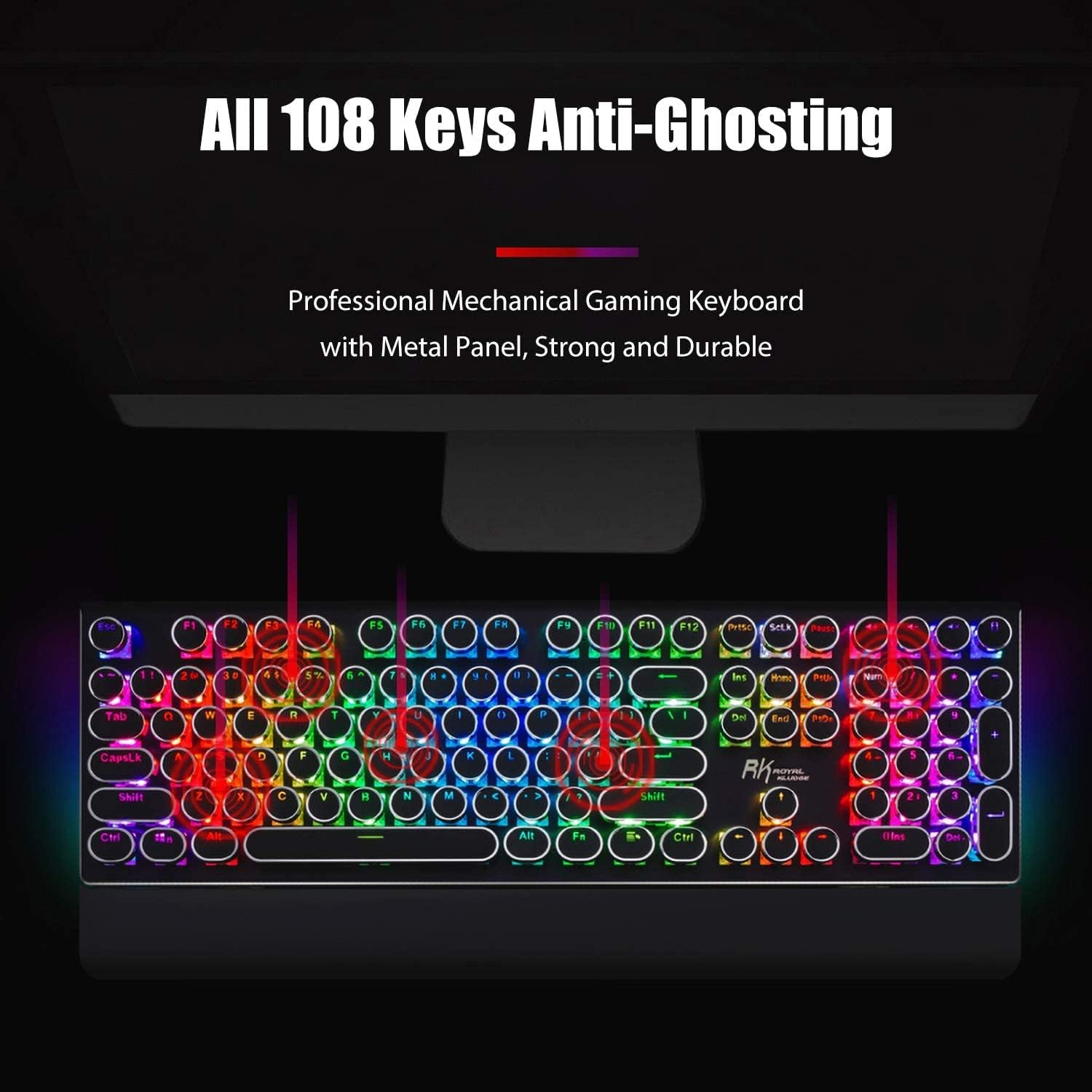 Detalle 2 de RK ROYAL KLUDGE S108 Typewriter Keyboard 108-key ⌨
