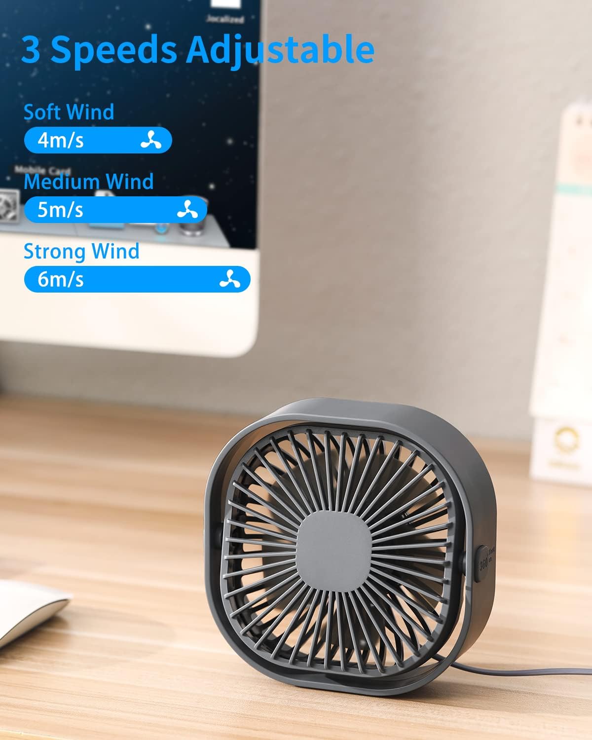 Detalle 2 de Desk Fan USB Mini 3‑Speed