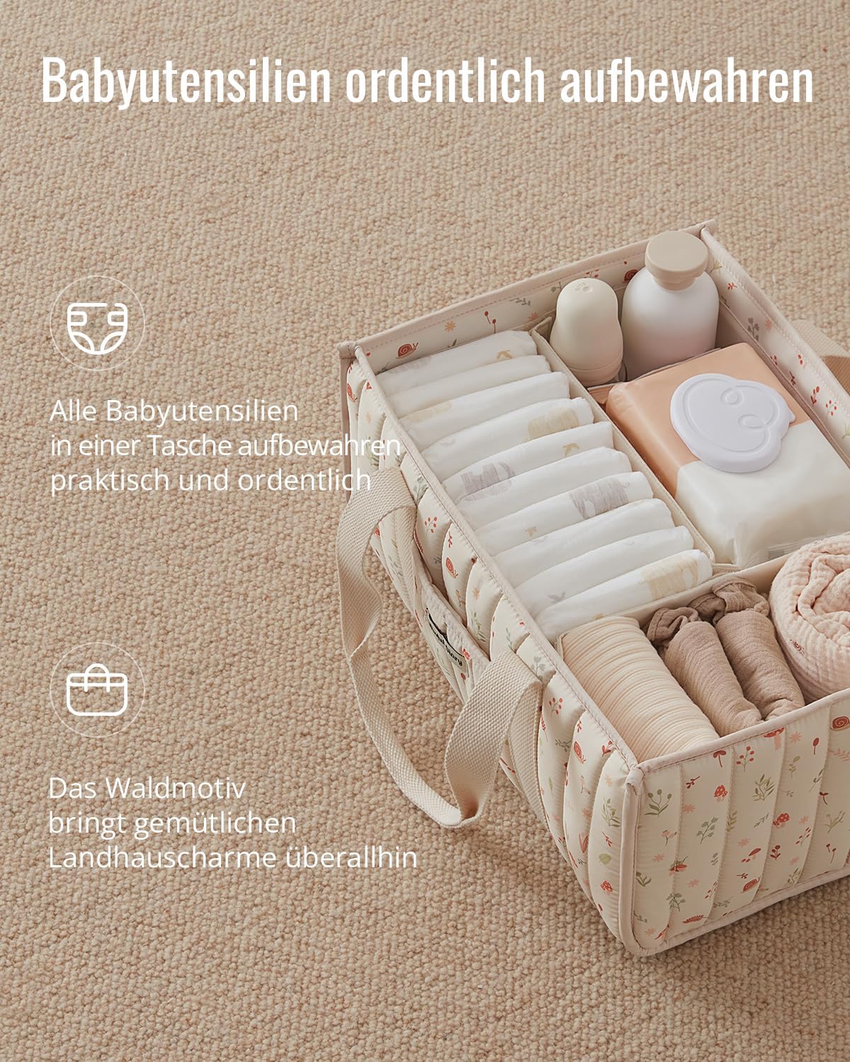 Thumbnail 1 de Blissful Diary Wickeltisch-Organizer – Stilvoller Wickelkorb für Babybedarf