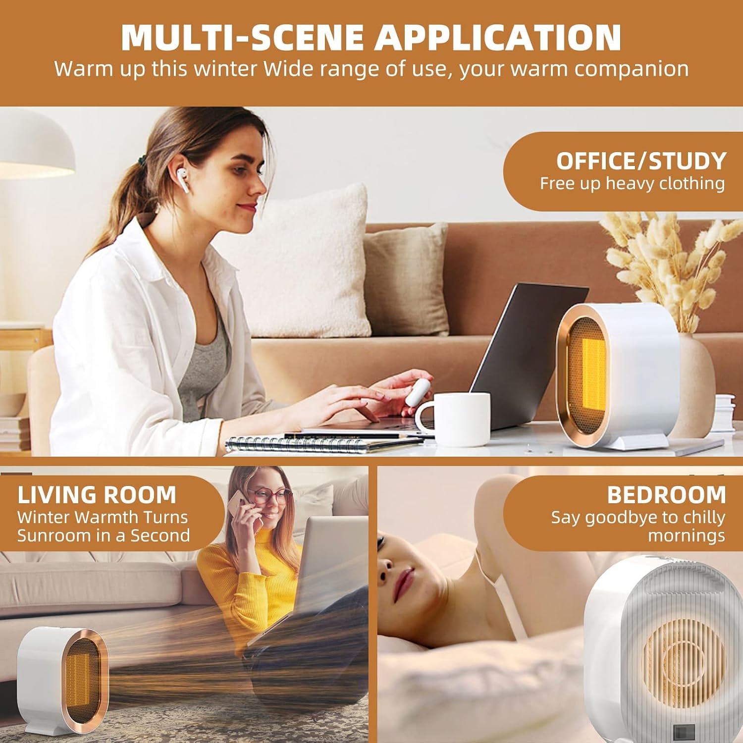 Thumbnail 6 de Portable Ceramic Heater 1200W fast heating fan heater