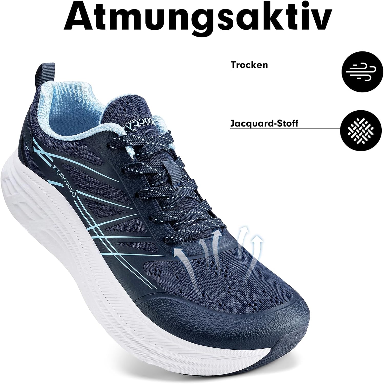 Thumbnail 2 de Geococcyx Herren Sportschuhe Sneaker mit breiter Zehenbox – atmungsaktiv, rutschfest, Gr. 39–46
