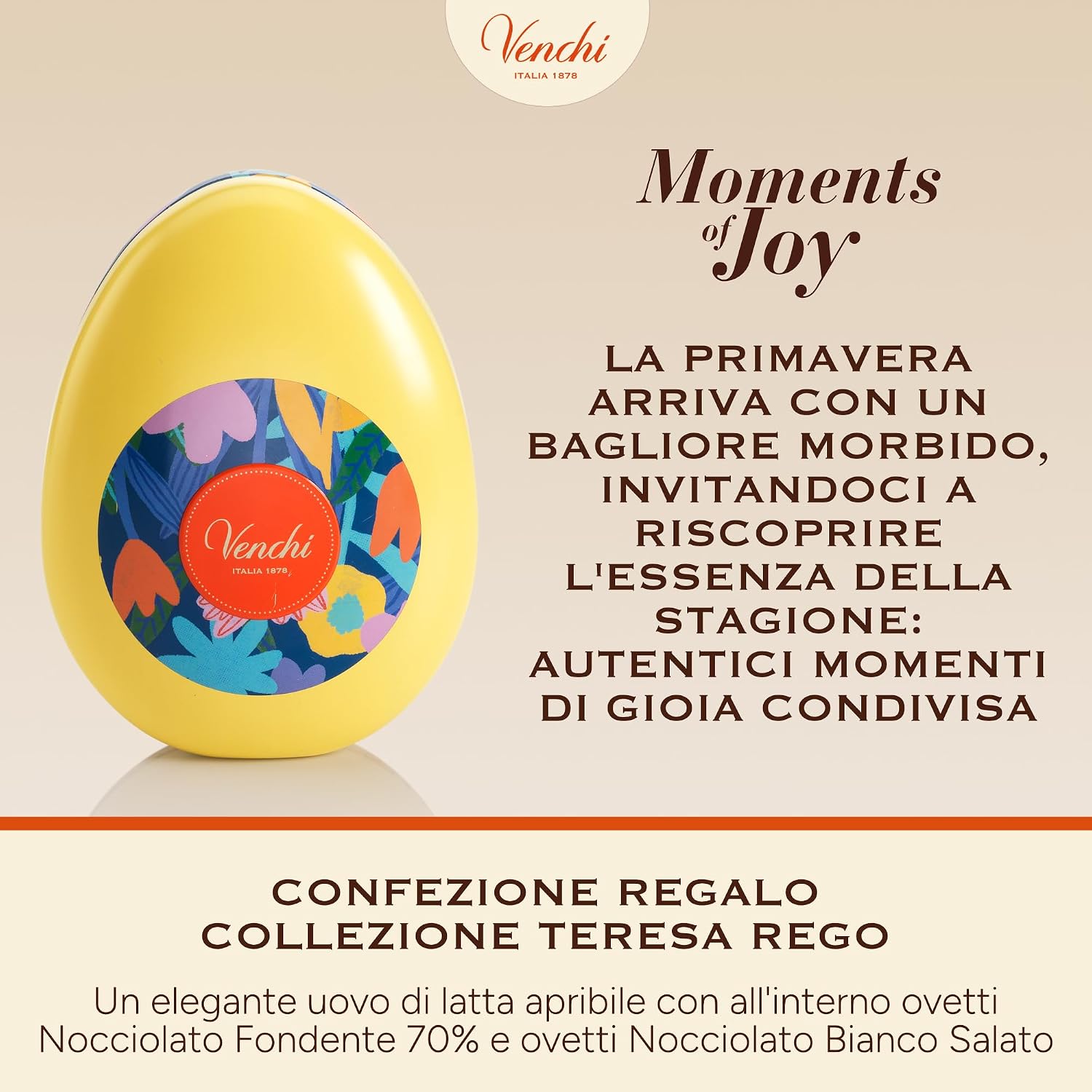 Detalle de Venchi uovo di cioccolato in latta apribile (77 g) con 7 ovetti assortiti senza glutine