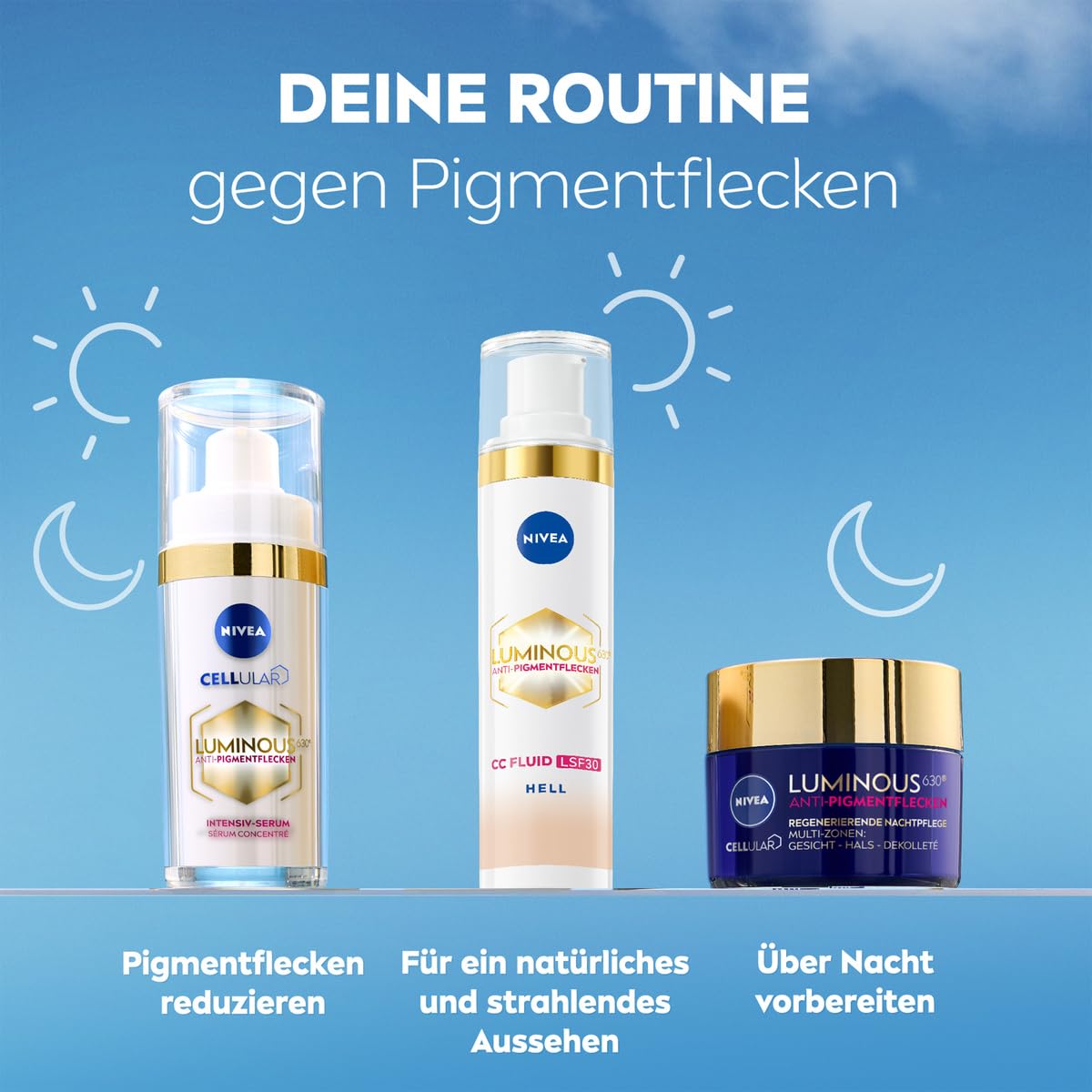 Detalle 2 de NIVEA Luminous 630 Anti-Pigmentflecken CC Fluid LSF 30 – für helle Hauttöne, 40 ml