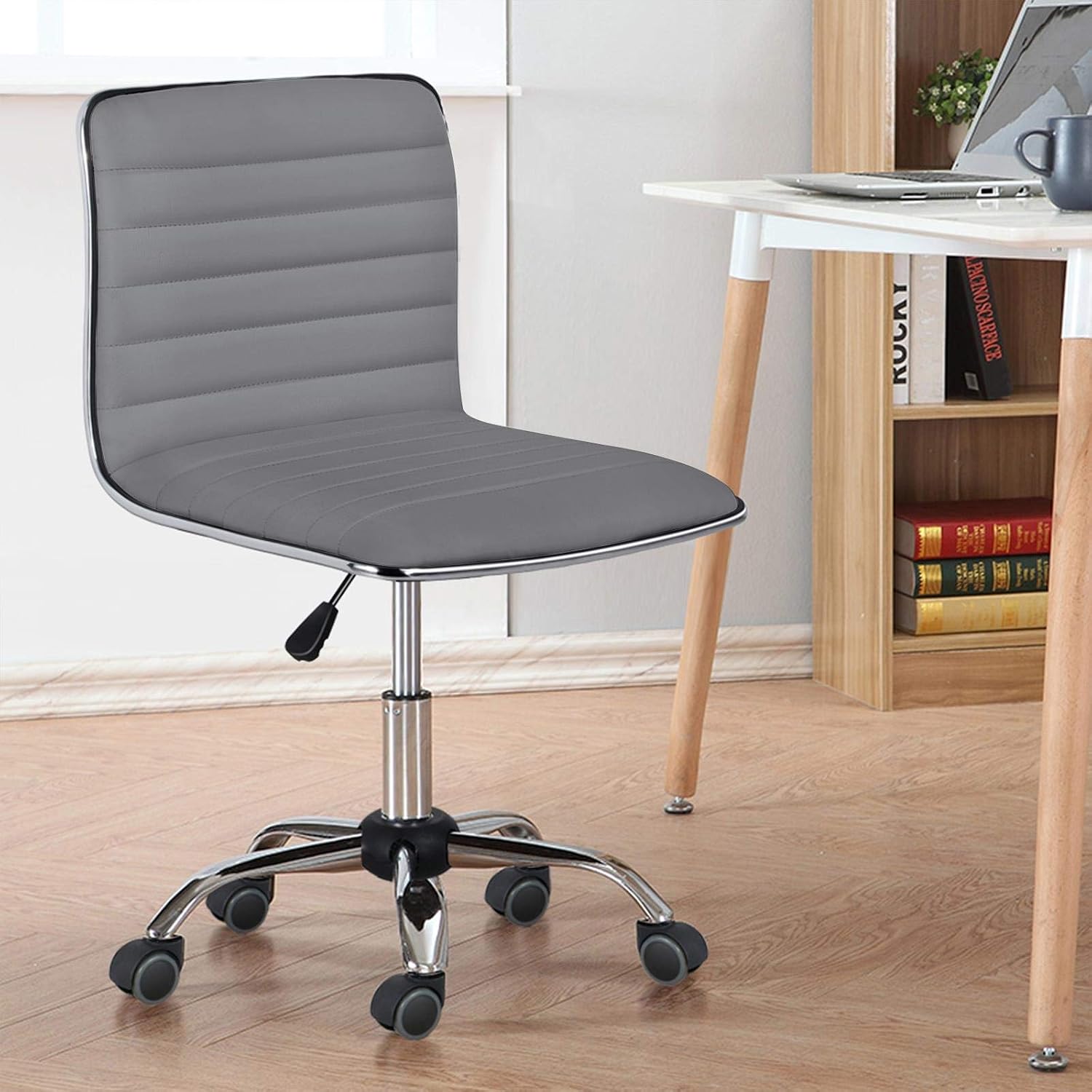 Detalle 2 de Yaheetech Vanity Desk Chair, PU Leather