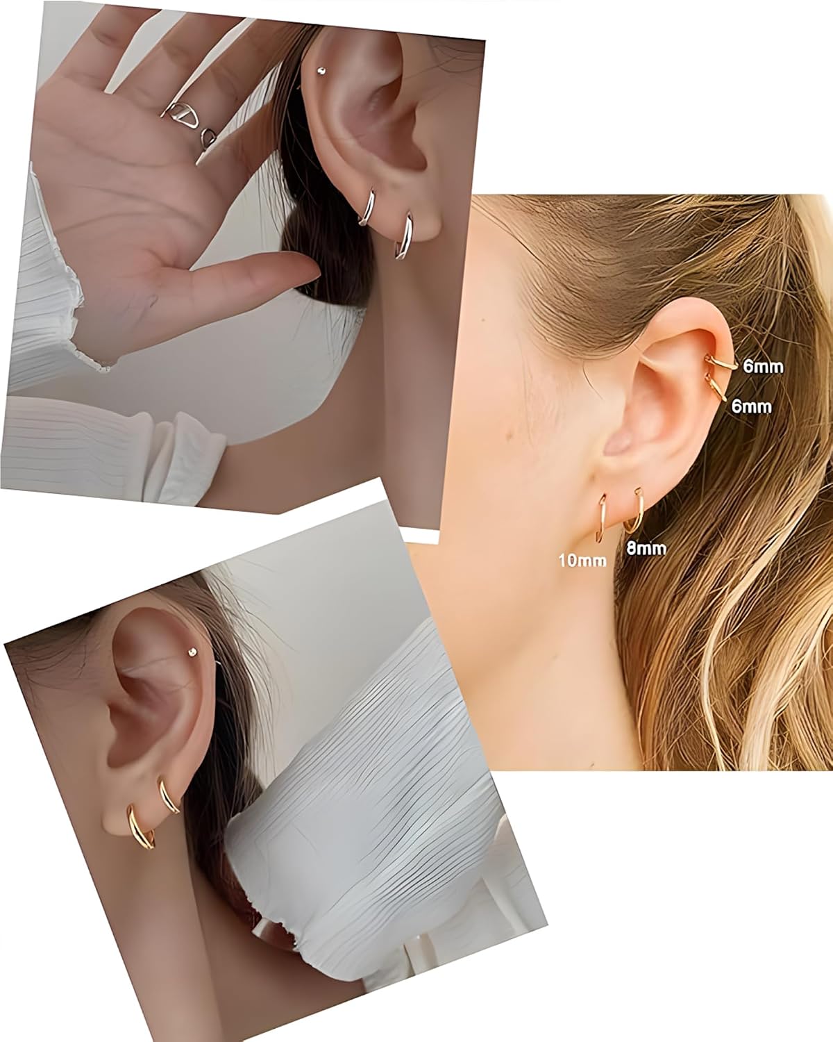 Detalle 2 de 316L Stainless Steel Huggie Hoop Earrings