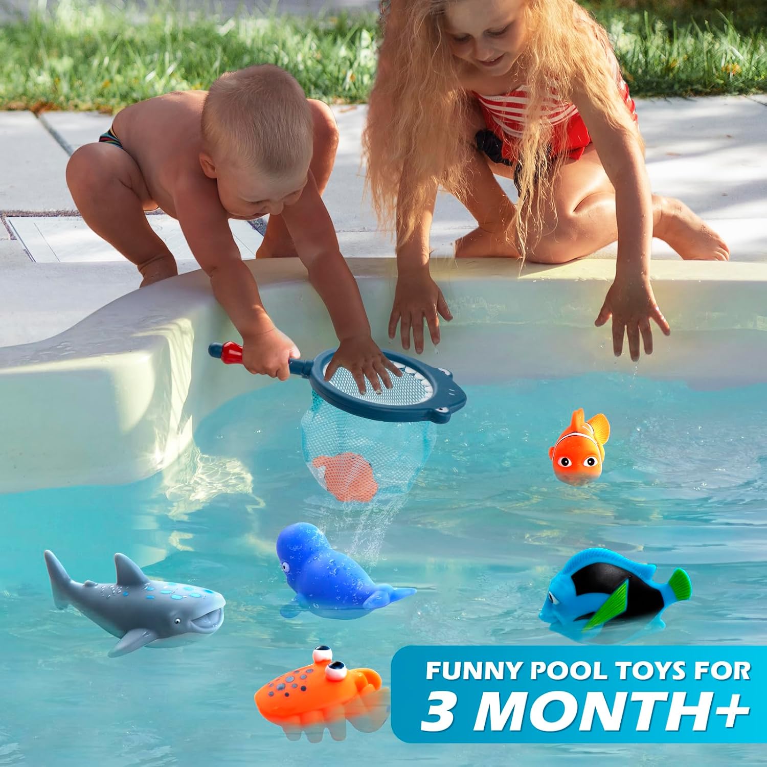 Thumbnail 4 de No Hole Mold Free Baby Bath Toys with Storage Bag for Ages 1–3 and Infants 6–12 Months
