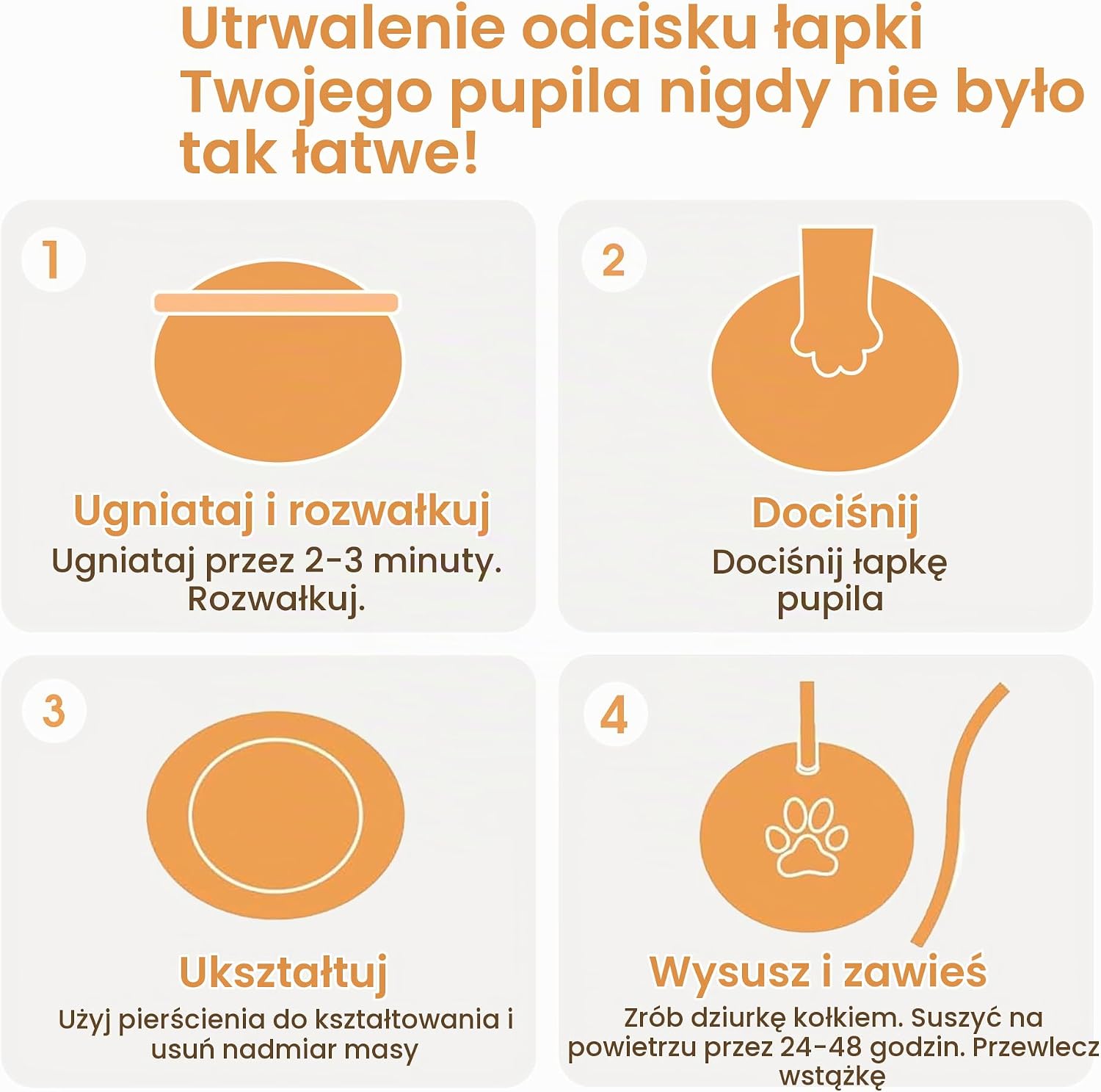 Detalle de Pearhead Pet Paw Prints – zestaw z gliną do wykonania odcisku łapy