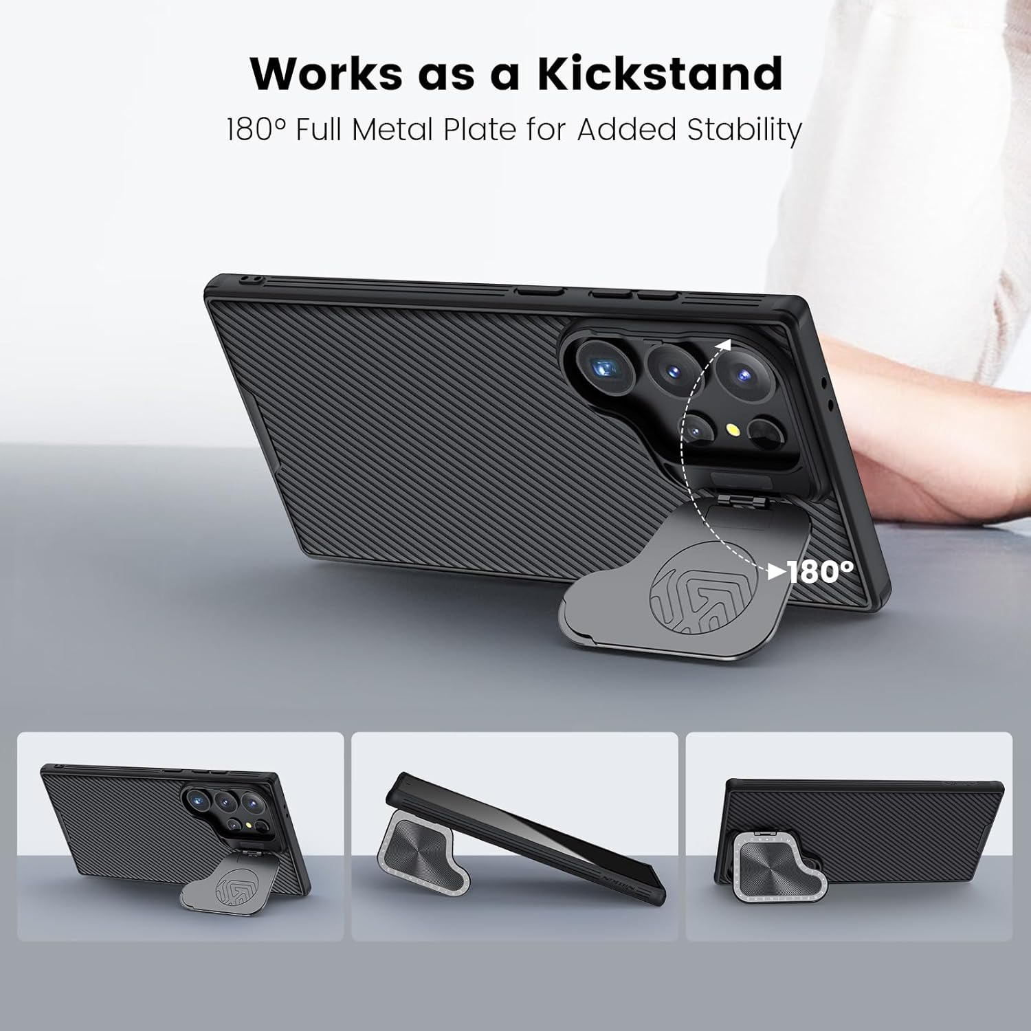 Thumbnail 3 de Nillkin Hülle für Samsung Galaxy S24 Ultra – CamShield MagSafe Hülle mit Kickstand, Schwarz