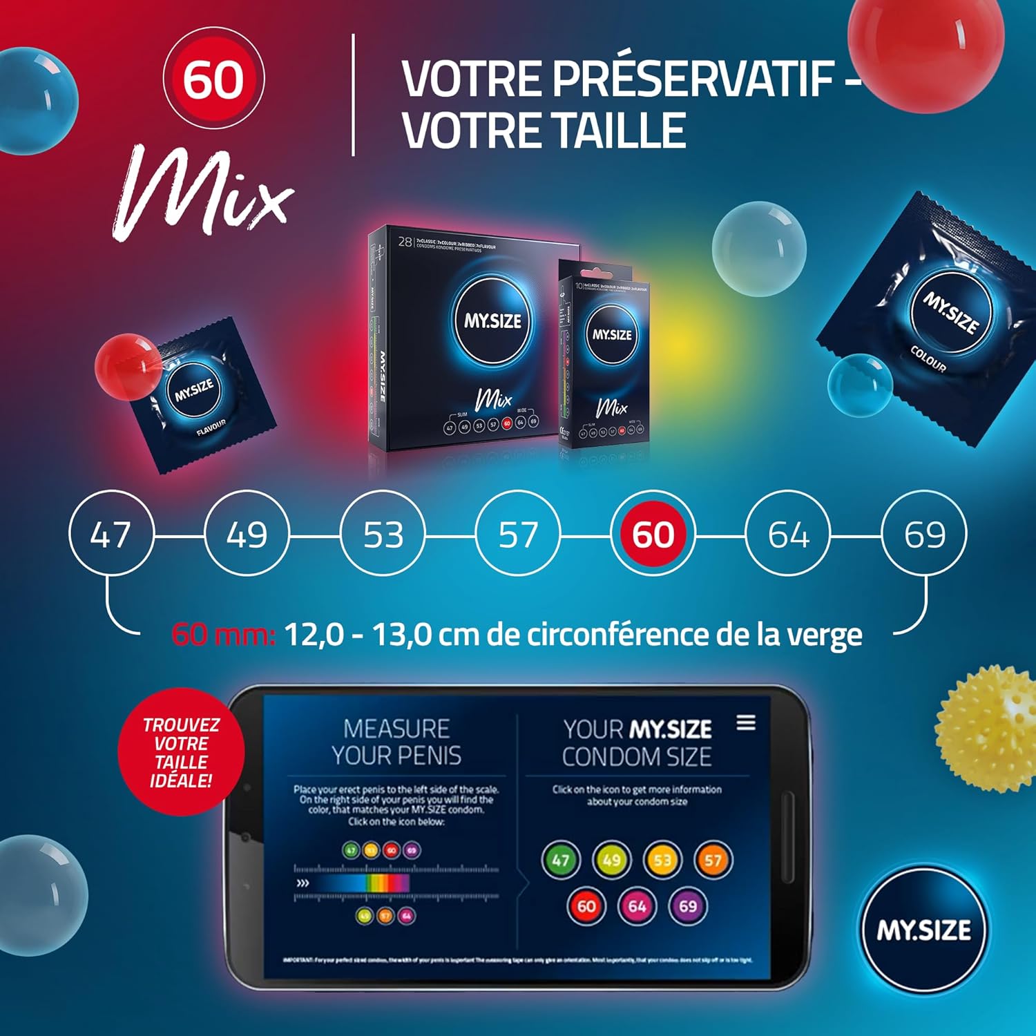 Thumbnail 4 de My.Size Mix préservatifs taille 5 – 60 mm, grand pack de 28 pièces