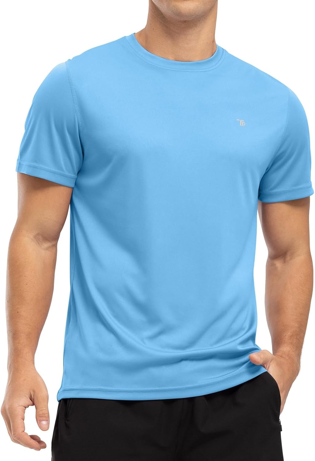 Detalle 2 de Rdruko Sport-T-Shirts Herren: Funktionsshirt mit UV-Schutz und atmungsaktivem Komfort