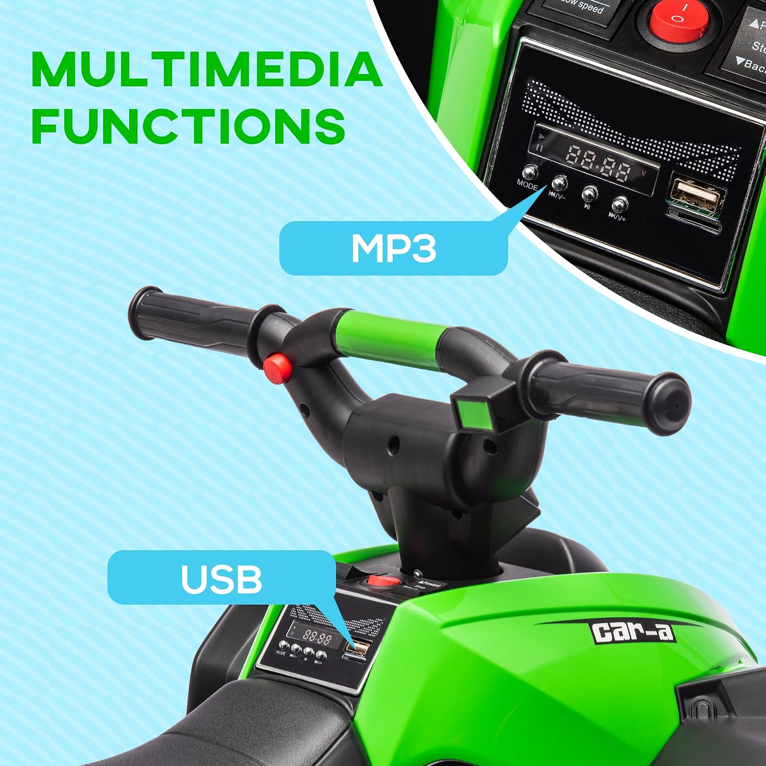 Thumbnail 3 de HOMCOM 12V Electric Quad Bike for Kids: Safe, Fun Ride-On for Ages 3–5