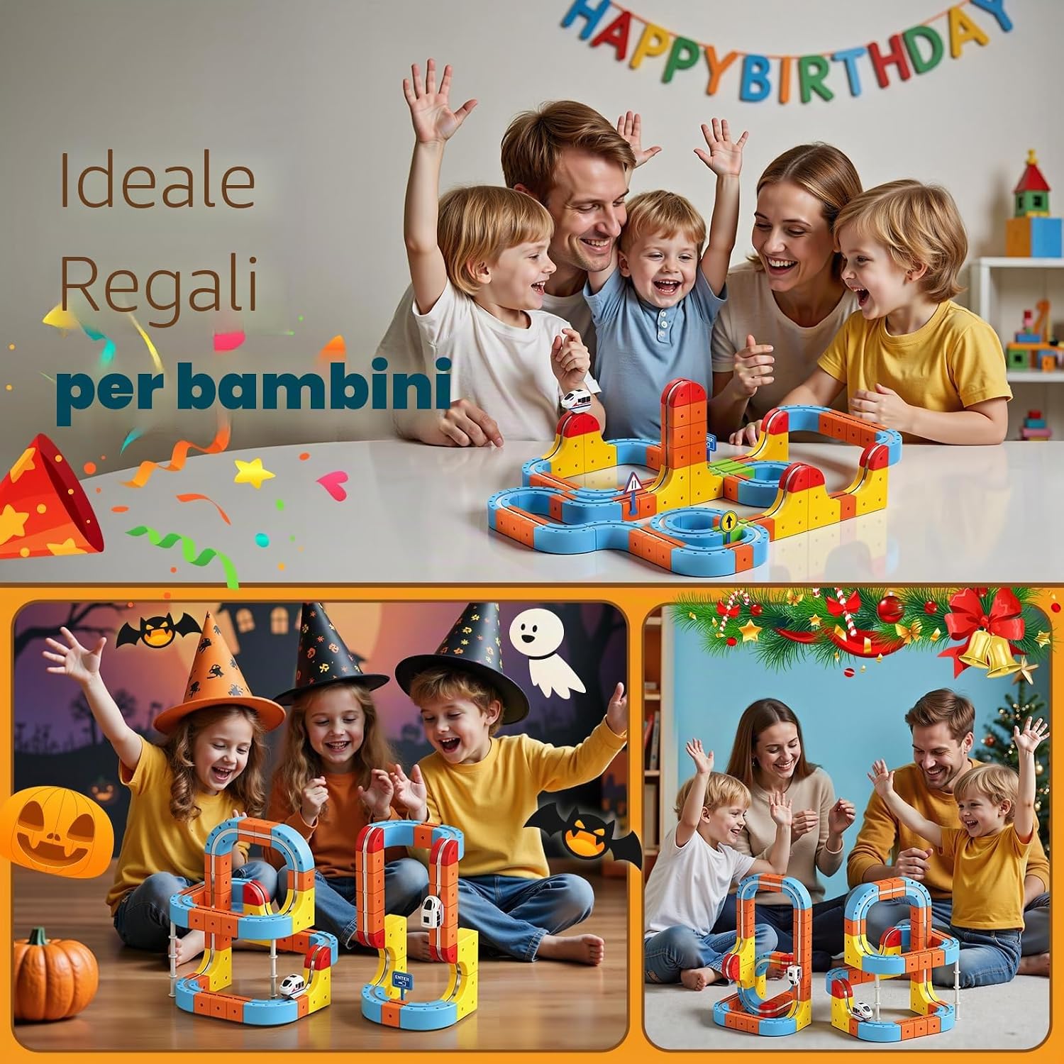 Thumbnail 6 de 56 Pezzi Trenino Elettrico per Bambini: pista magnetica DIY a cubi 3D per bimbi 3-8 anni