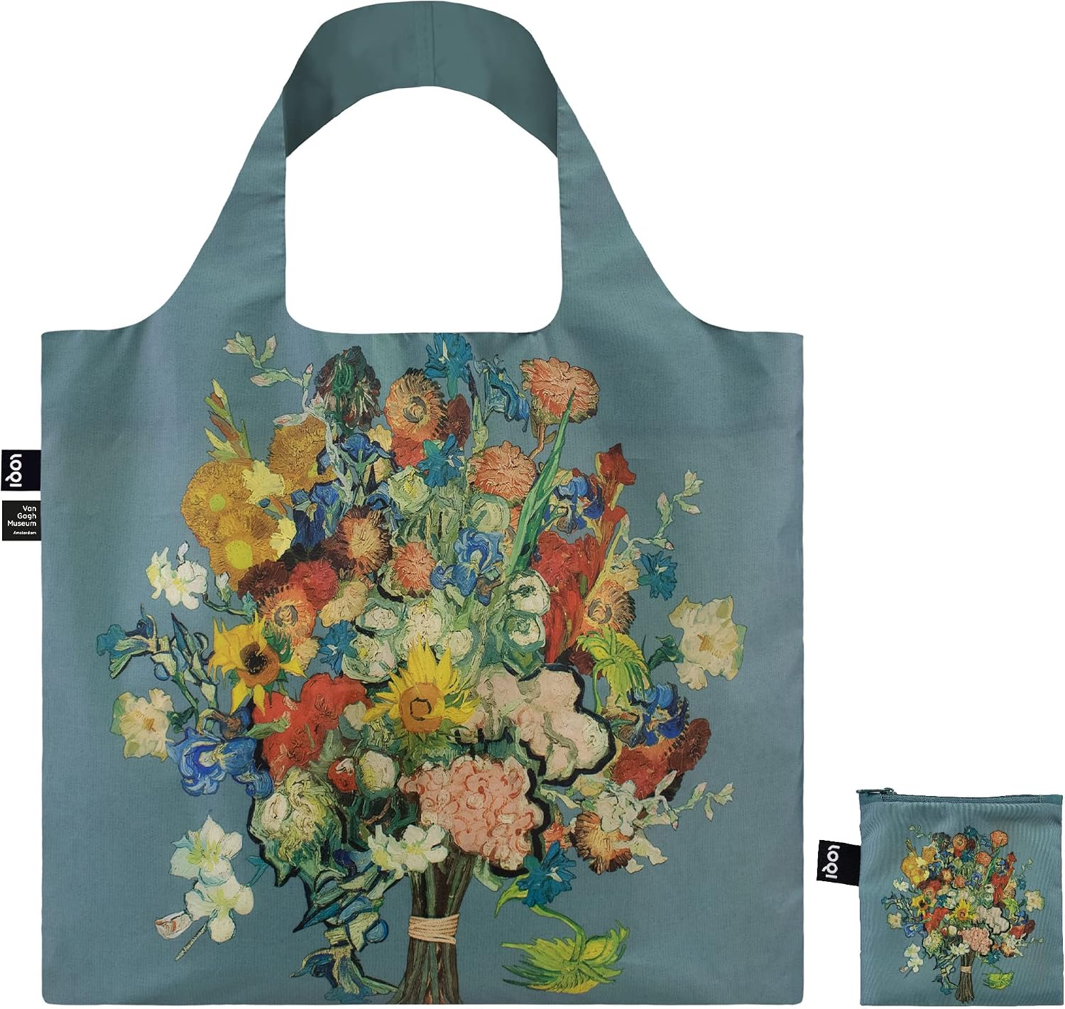 Thumbnail 1 de LOQI Vincent Van Gogh VGM 50th Anniversary Bouquet Blue Canvas Recycled Bag