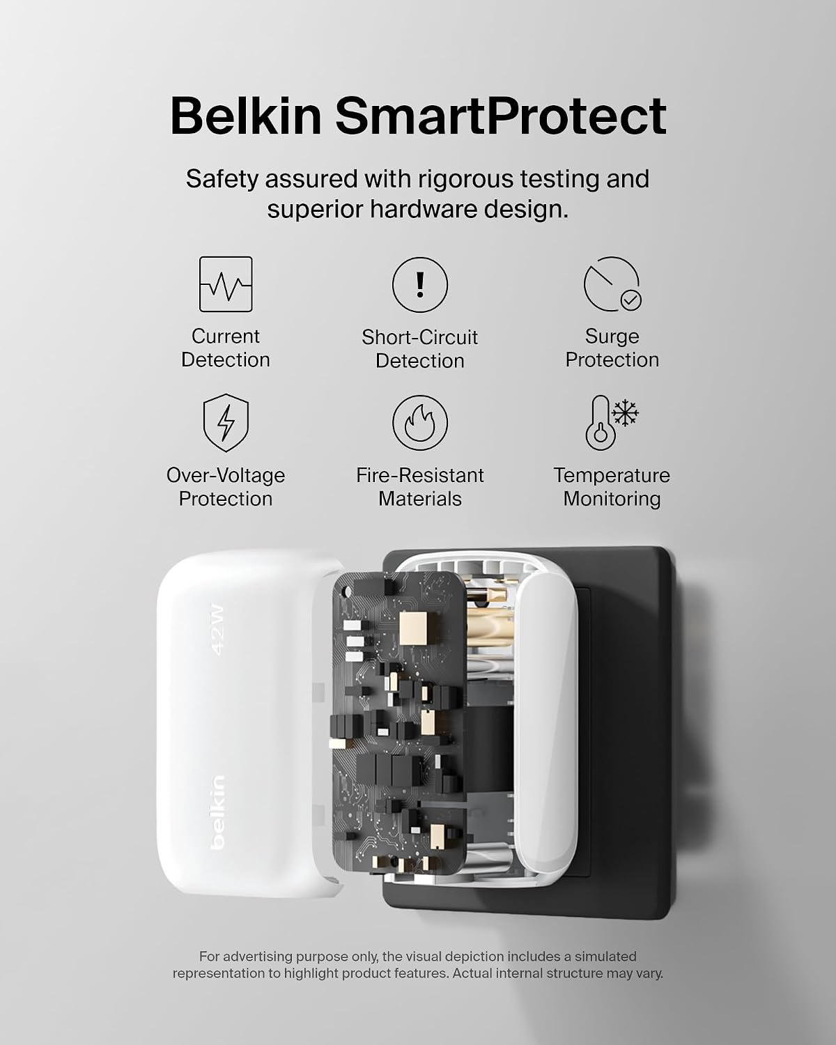 Thumbnail 4 de Belkin 42W Dual-Port Charger Block USB-C + USB-A