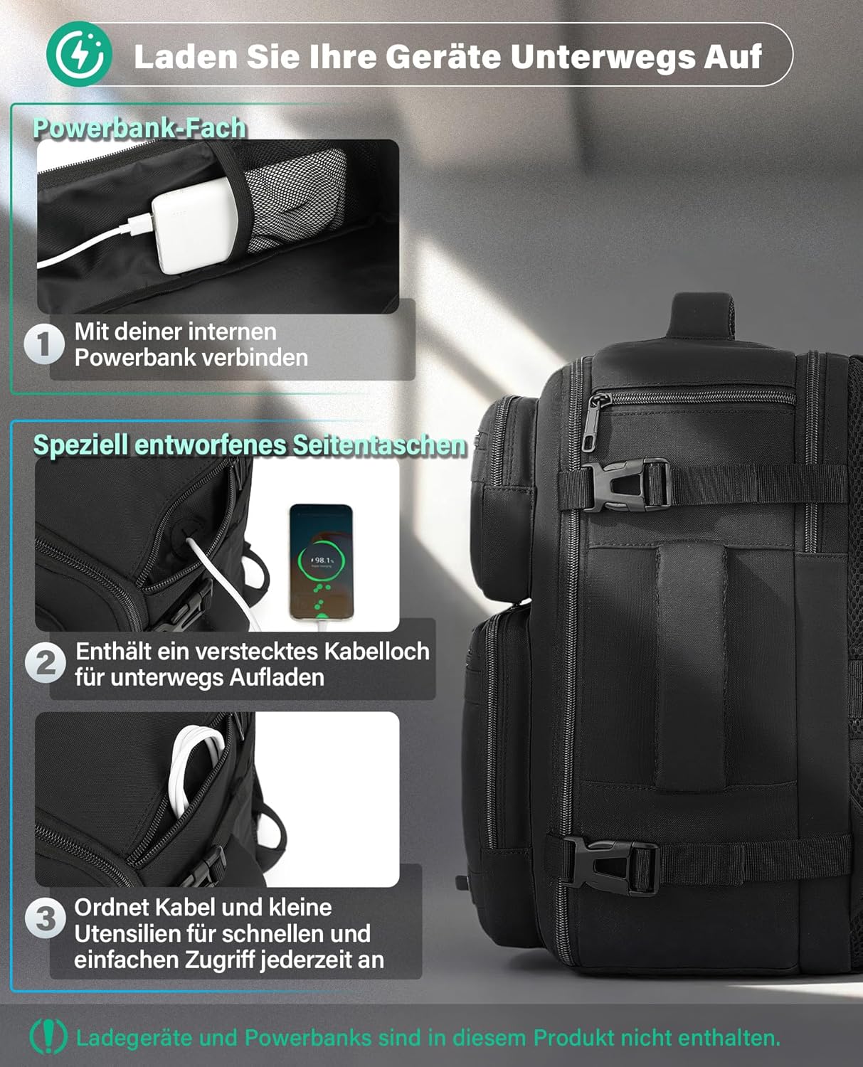 Thumbnail 6 de VANKEV Handgepäck Rucksack 24 L