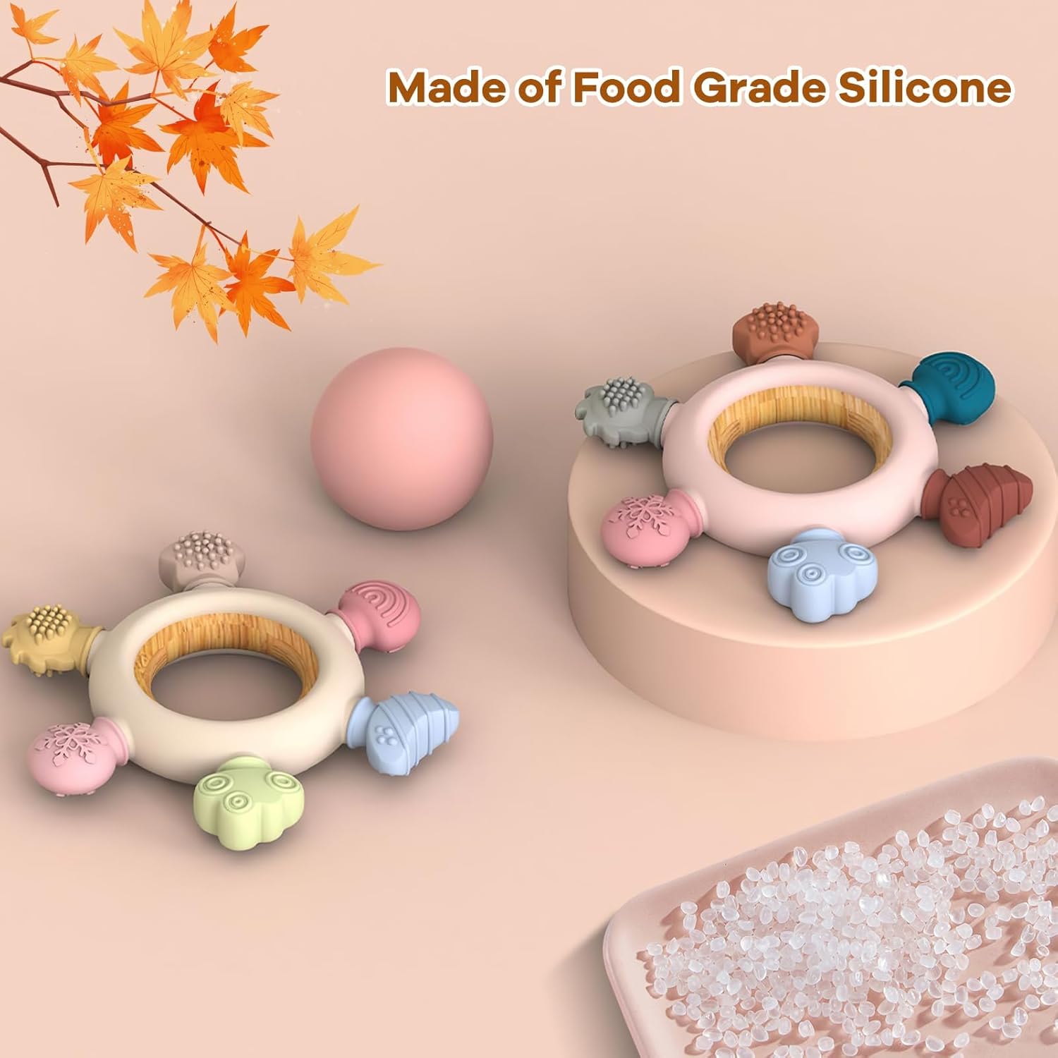 Thumbnail 3 de Silicone Teething Ring Toys 2-pack for Babies