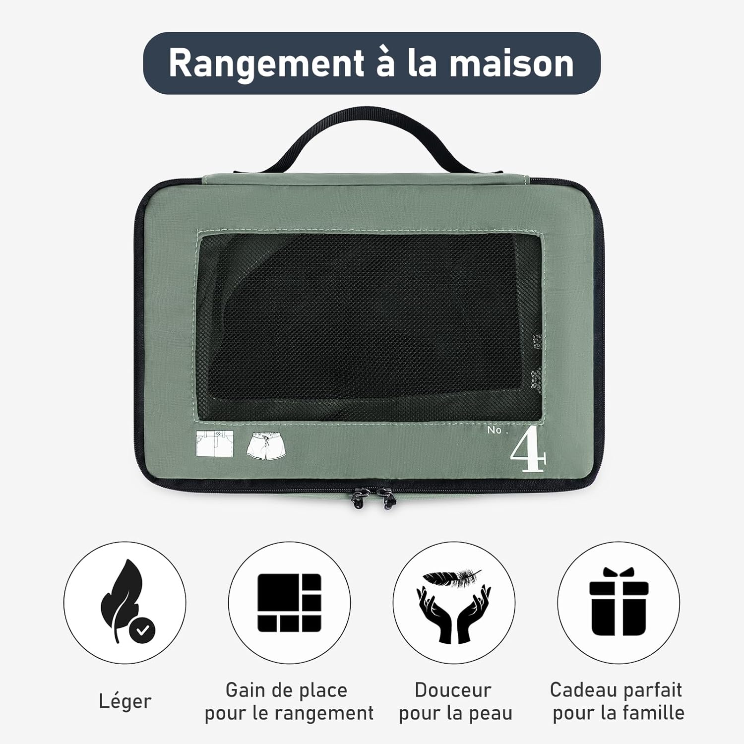 Thumbnail 6 de ECOHUB Organisateur Lot de 7 - Cubes de rangement pour valise et voyage, écologique