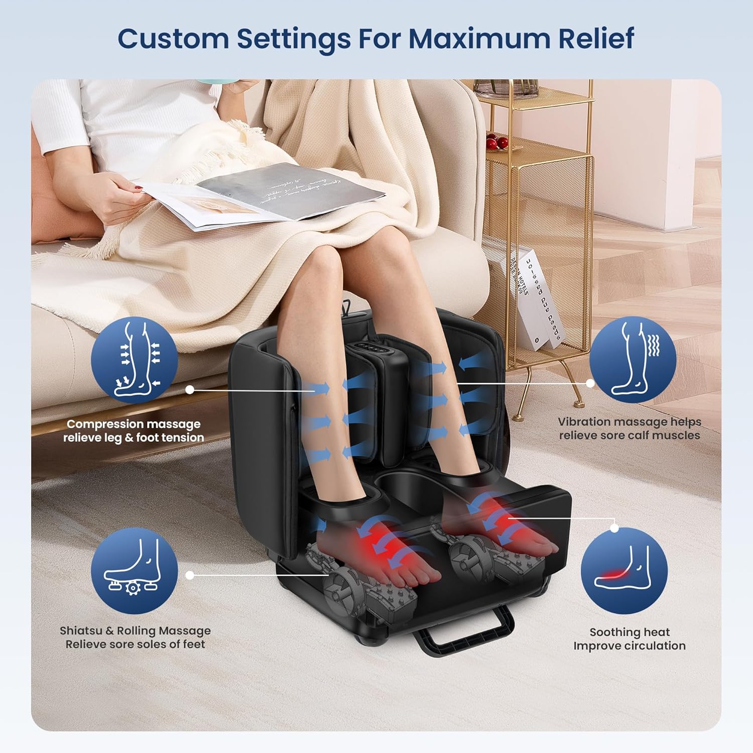 Detalle de COMFIER FSA Foot and Calf Massager 19.6" ottoman