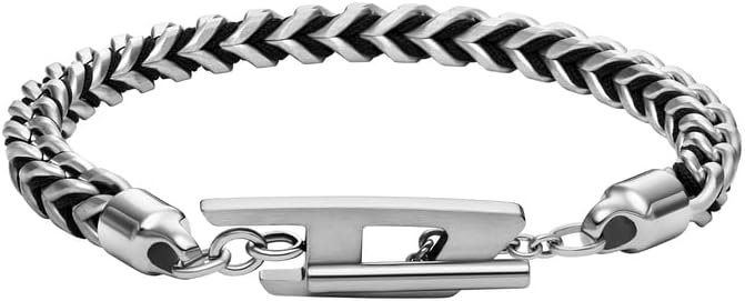 Detalle 2 de Diesel Bracciale da uomo in acciaio inox con chiusura a leva: stile robusto e lucente