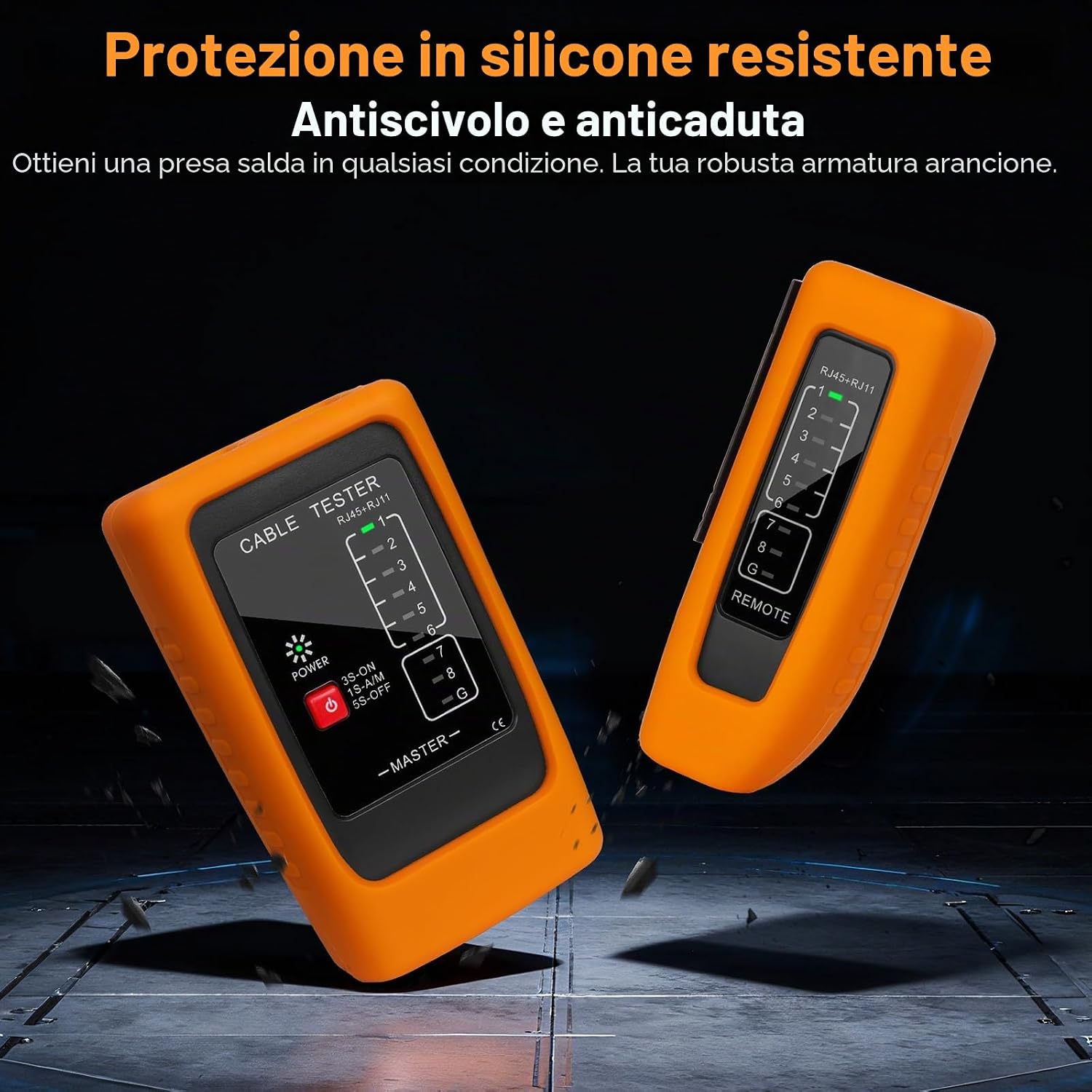 Detalle de Hiija Tester Cavi di Rete RJ45 RJ11 con test PoE fino a 300 m – Diagnosi guasti e lunghezza cavo