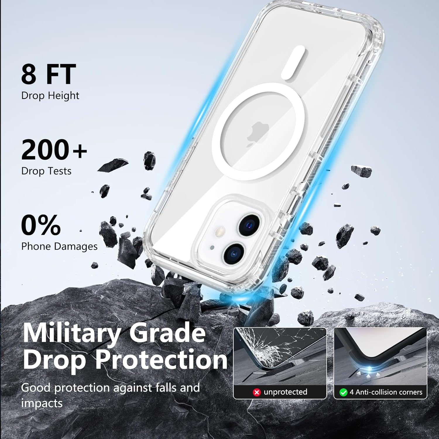 Thumbnail 3 de XTCASE Cover Magnetica per iPhone 12/12 Pro: protezione a 360° con vetro PET integrato e compatibilità MagSafe