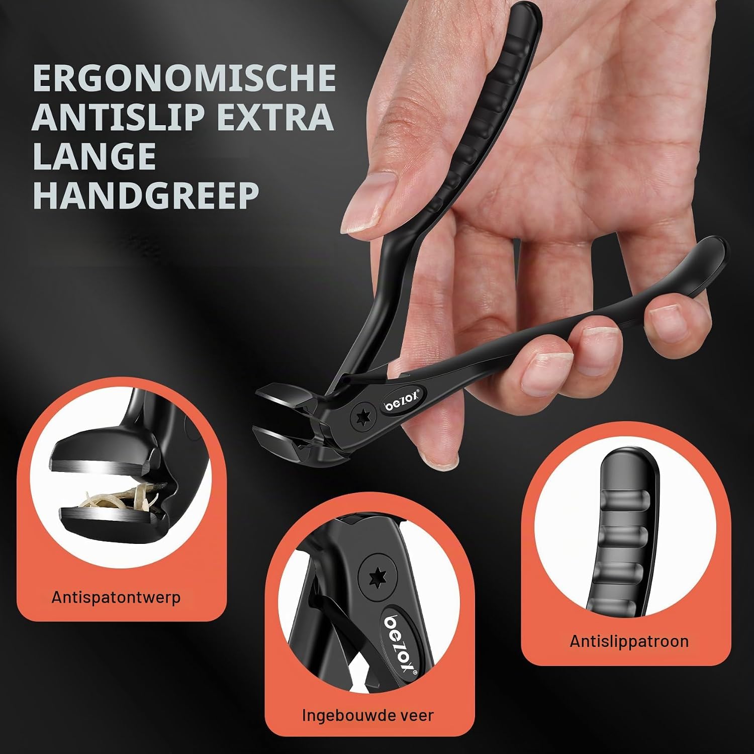 Thumbnail 3 de BEZOX XN494 ergonomische nagelknipper met lange steel en opvangbak