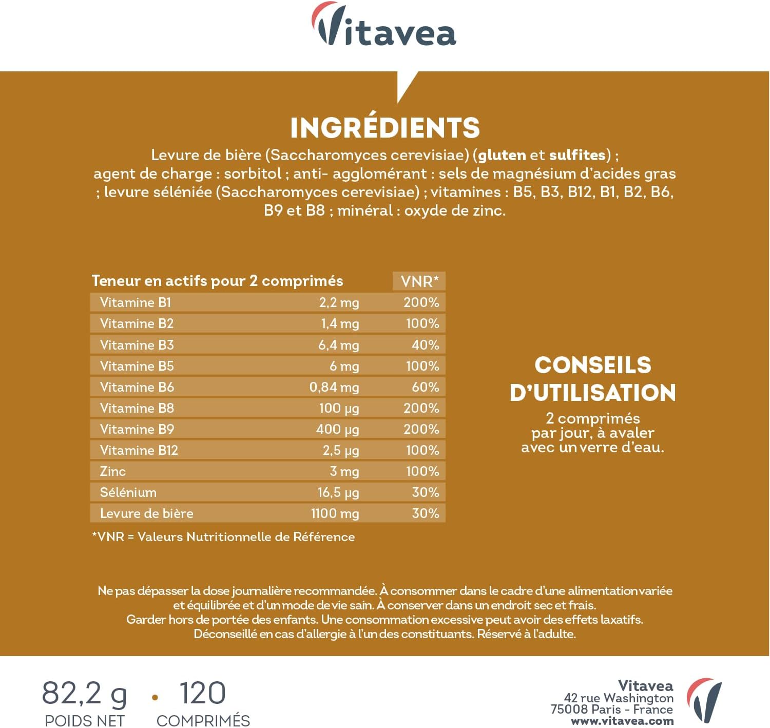 Thumbnail 6 de Levure de Bière 1100 mg – Efficacité prouvée sur les cheveux, ongles et peau – 120 gélules – Vegan – Fabriqué en France (Vitavea)