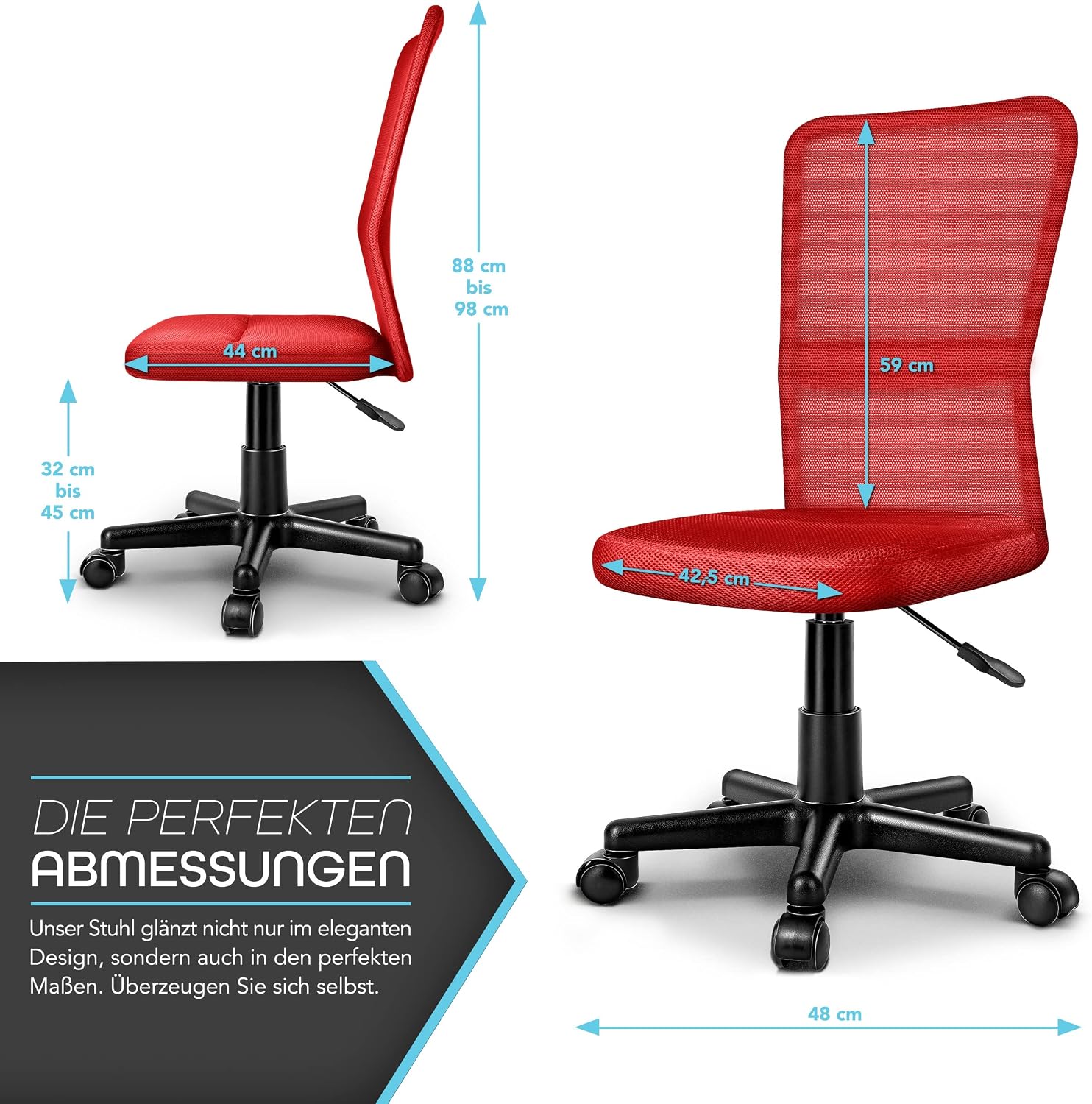 Thumbnail 1 de TRESKO Bürostuhl Schreibtischstuhl Drehstuhl – leicht, ergonomisch und höhenverstellbar