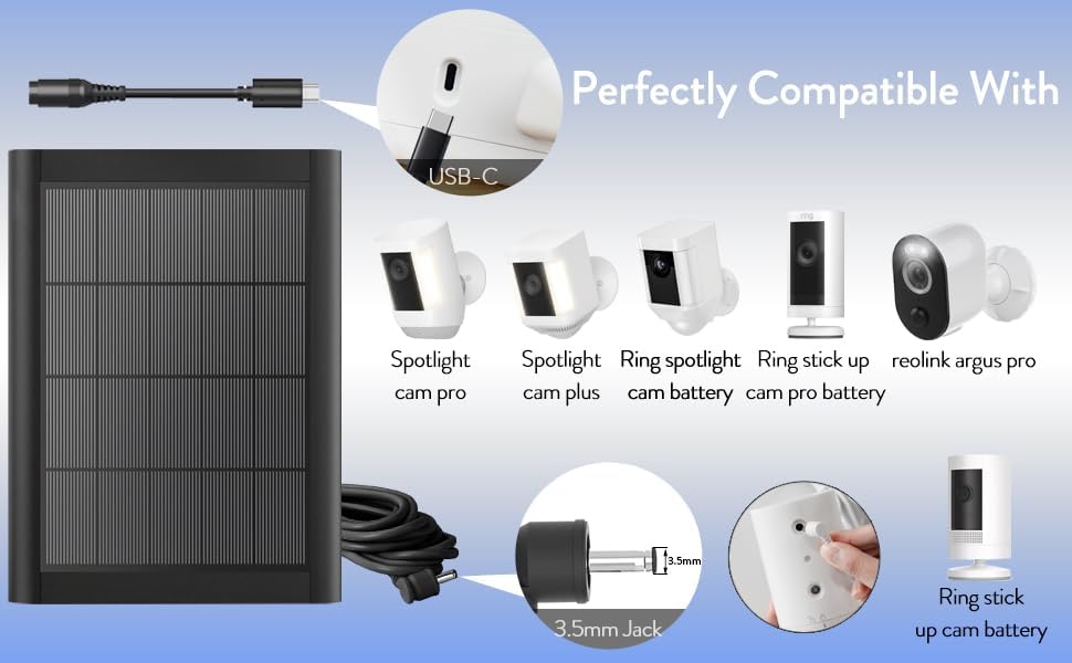 Detalle 2 de Ring Solar Panel 5W 2-Pack solar charger