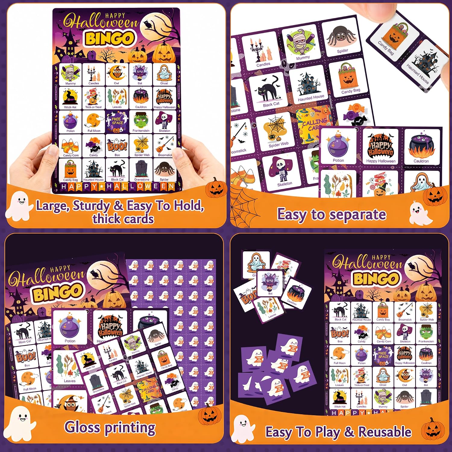 Thumbnail 4 de MDDRUIQI Halloween Bingo Game for 24 Players