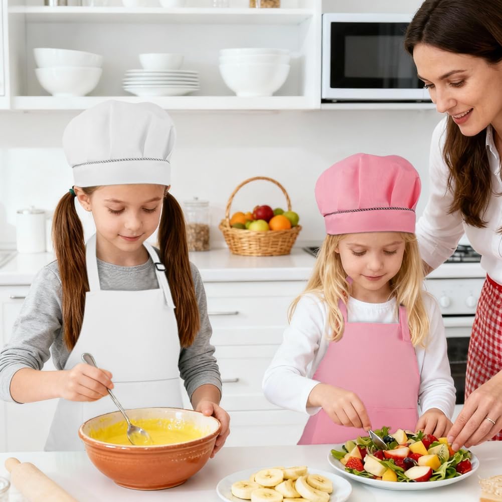 Thumbnail 4 de BSBUY uniseks-kind kinderschort met kookmuts, zakken en witte uitvoering
