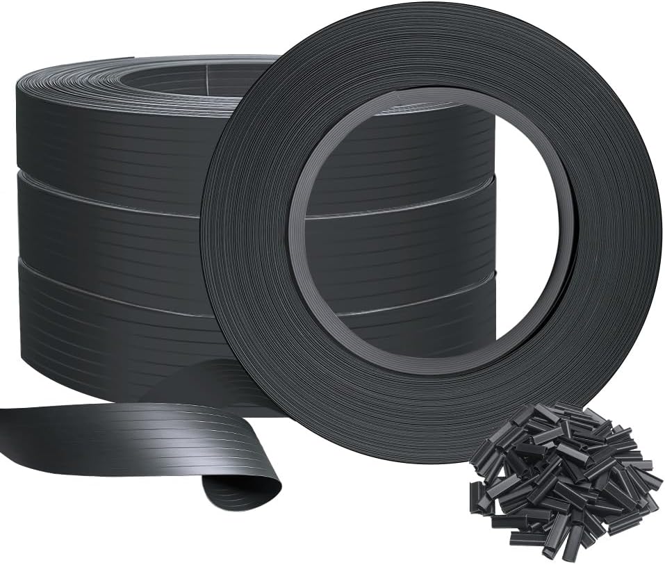 Kit de lamelles occultantes PVC VOUNOT 300 m × 4,7 cm — 4 rouleaux et 600 clips