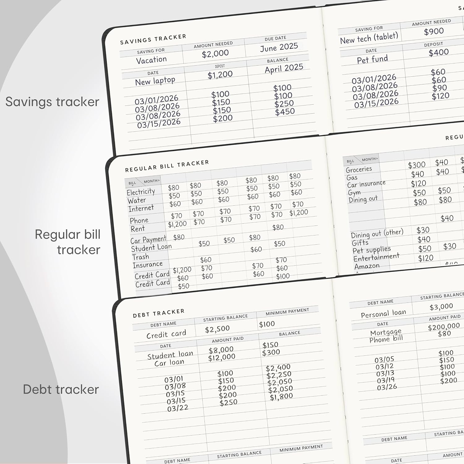 Detalle 1 de &And Per Se BUD-01 Budget Planner, A5 Undated Hardcover with Expense Tracker