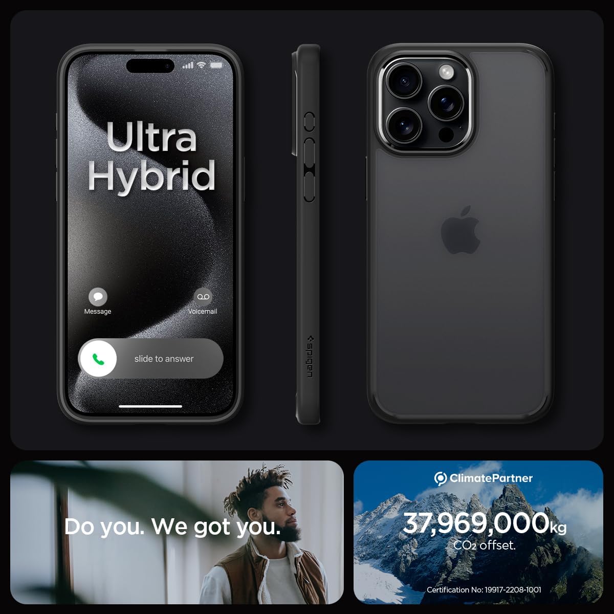 Thumbnail 6 de Spigen Coque iPhone 15 Pro Max Ultra Hybrid Frost noire translucide anti-empreintes