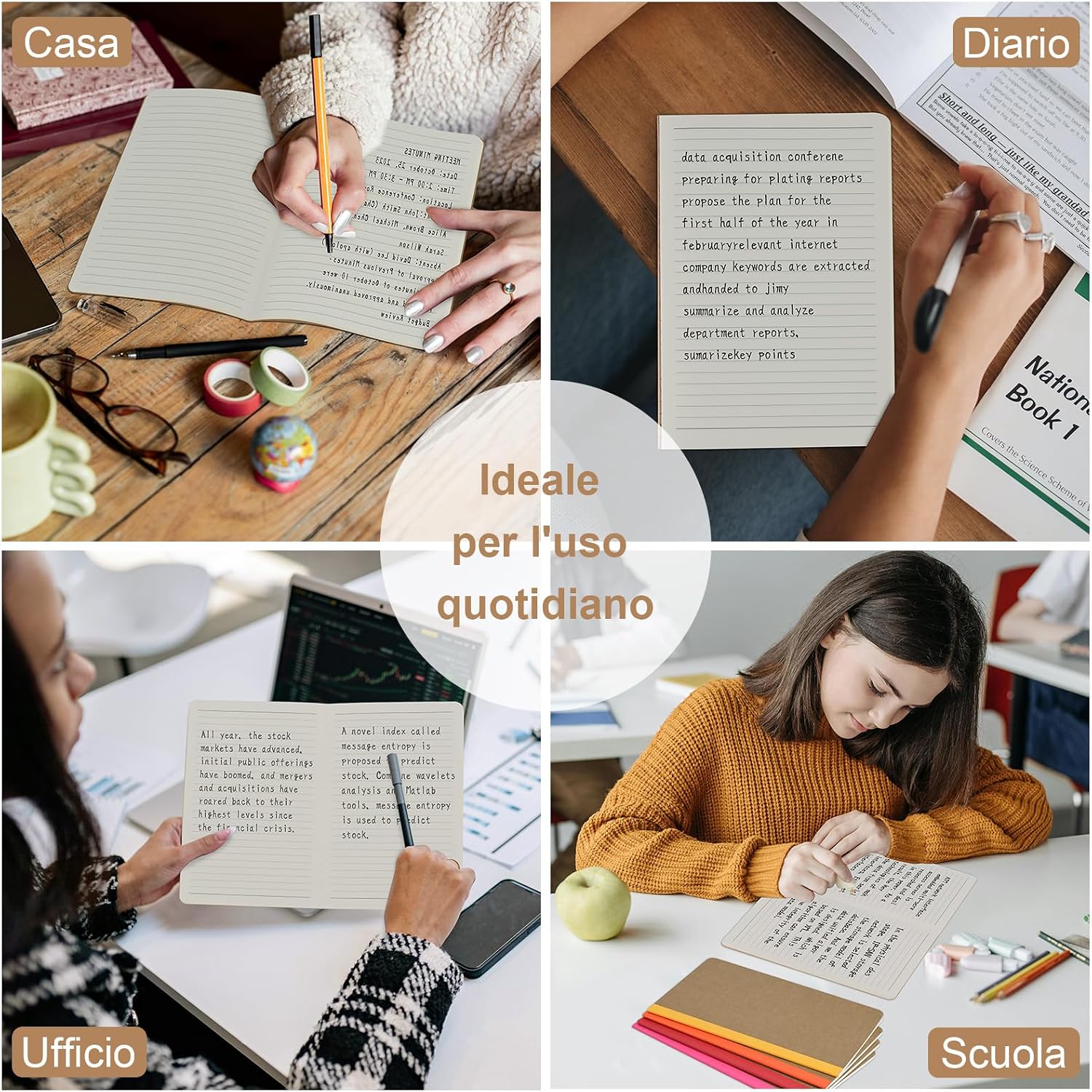 Thumbnail 6 de ZCZN Quaderno A5 Arcobaleno Vivace – 12 pezzi, righe, 30 fogli/60 pagine, formato compatto FSC