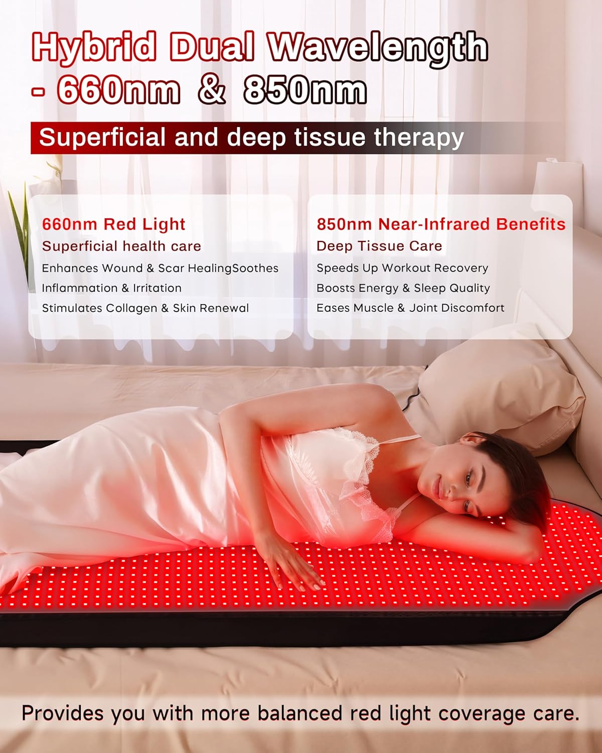 Thumbnail 2 de Kaoudt 2026 Medical-Grade TPU Red Light Therapy Mat for Full Body Pain Relief