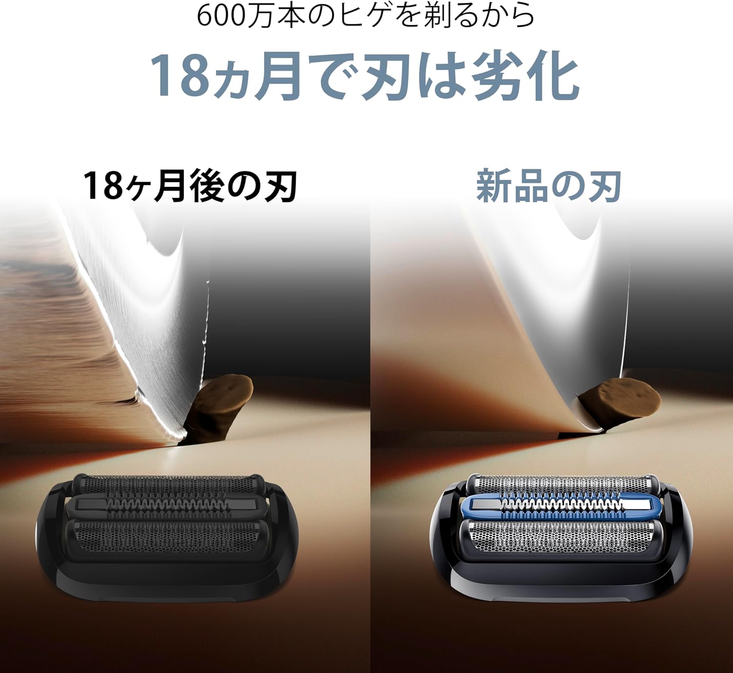 Detalle de ブラウン F/C55B-b 新シリーズ5用替刃 3連密着ブレード・スキンガード搭載、ブラシ付き