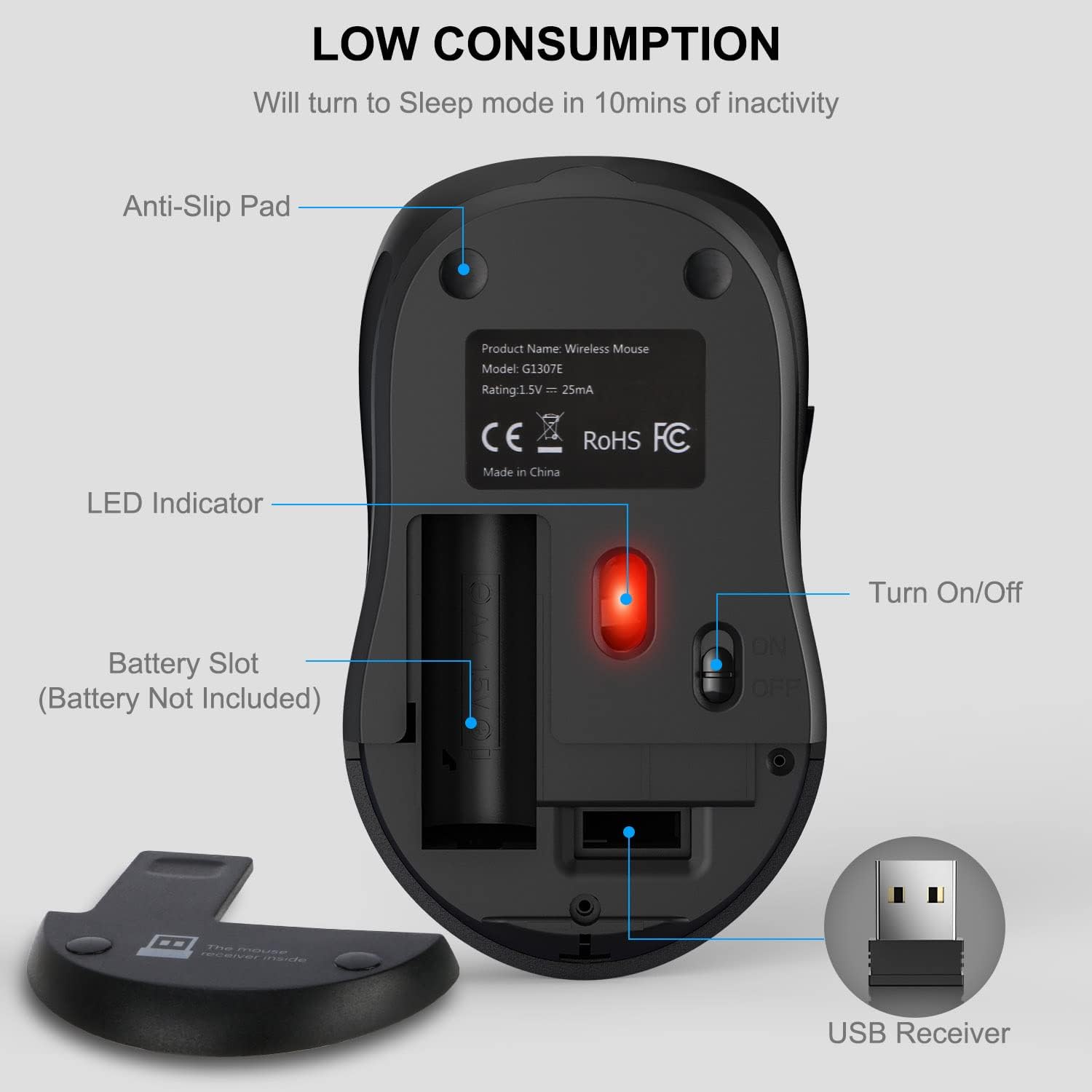Thumbnail 5 de WisFox 2.4G Wireless Mouse 1600 DPI