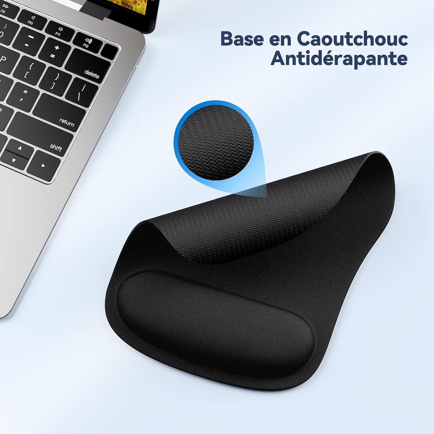 Detalle de TECKNET Tapis de souris ergonomique avec repose-poignet et mousse à mémoire de forme (24 x 21,5 x 2,5)