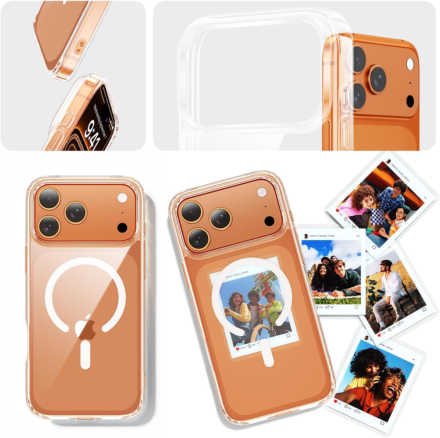 Thumbnail 6 de toushion 3-in-1 Clear iPhone 17 Pro Case (6.3-inch) + Tempered Glass Screen Protector + Camera Lens Protector (MagSafe compatible)