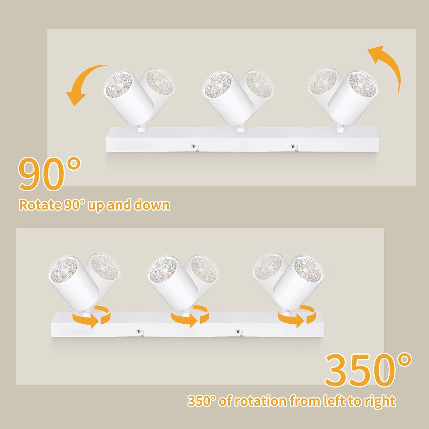 Thumbnail 2 de Dehobo plafonnier orientable à 3 spots blancs mat avec douille GU10 (sans ampoules)