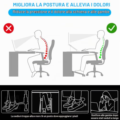 Thumbnail 3 de m zimoon poggiapiedi ergonomico regolabile con superficie massaggiante, 6 altezze