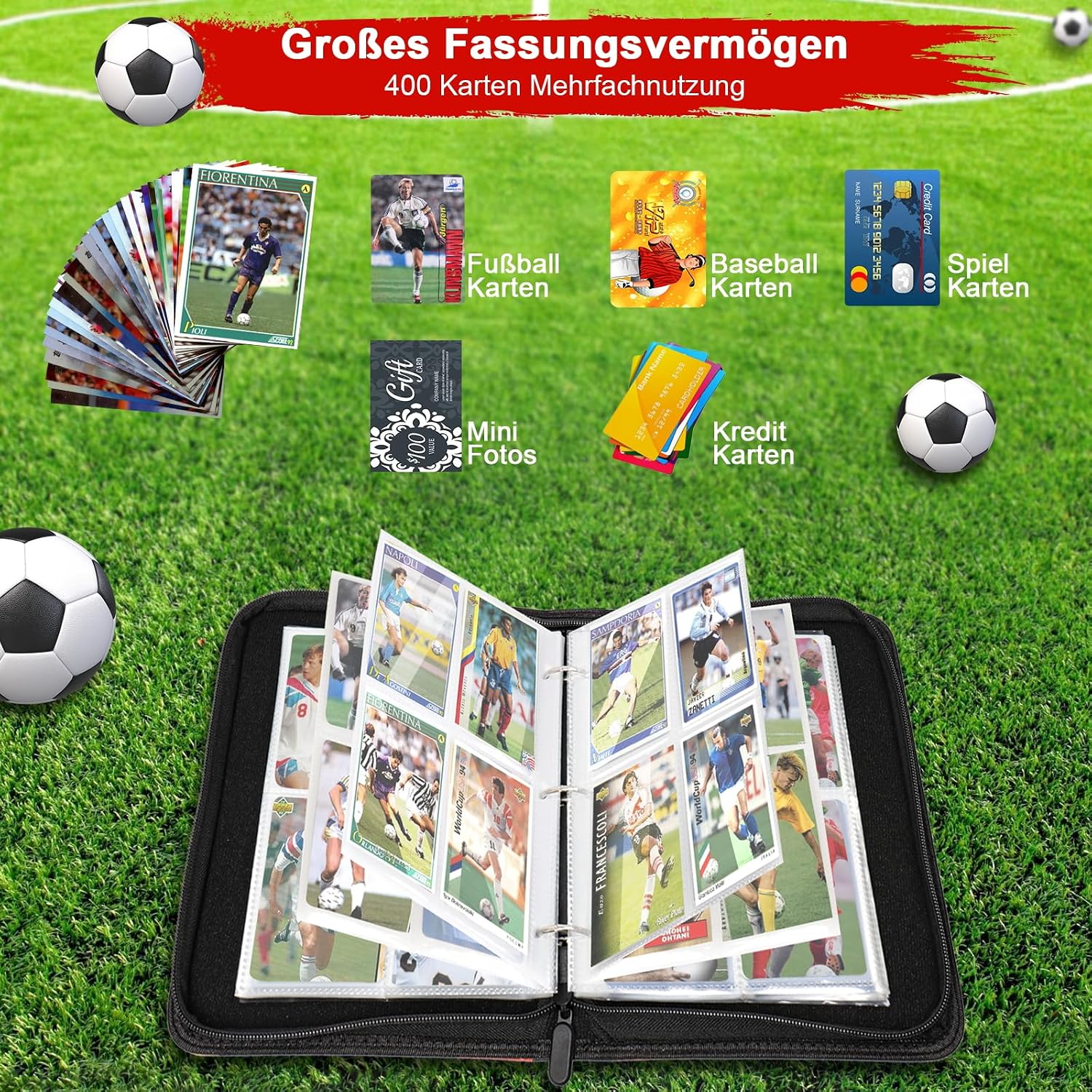 Thumbnail 4 de Fußball Sammelalbum mit 400 Karten
